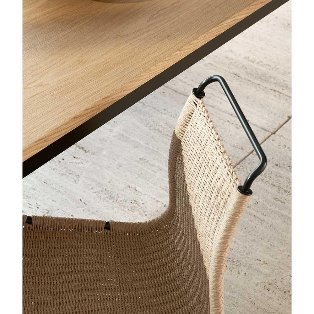 Poul Kjaerholm PK1 Stuhl Schwarzer Stahl Natural Papercord für Carl Hansen (21. Jahrhundert und zeitgenössisch) im Angebot