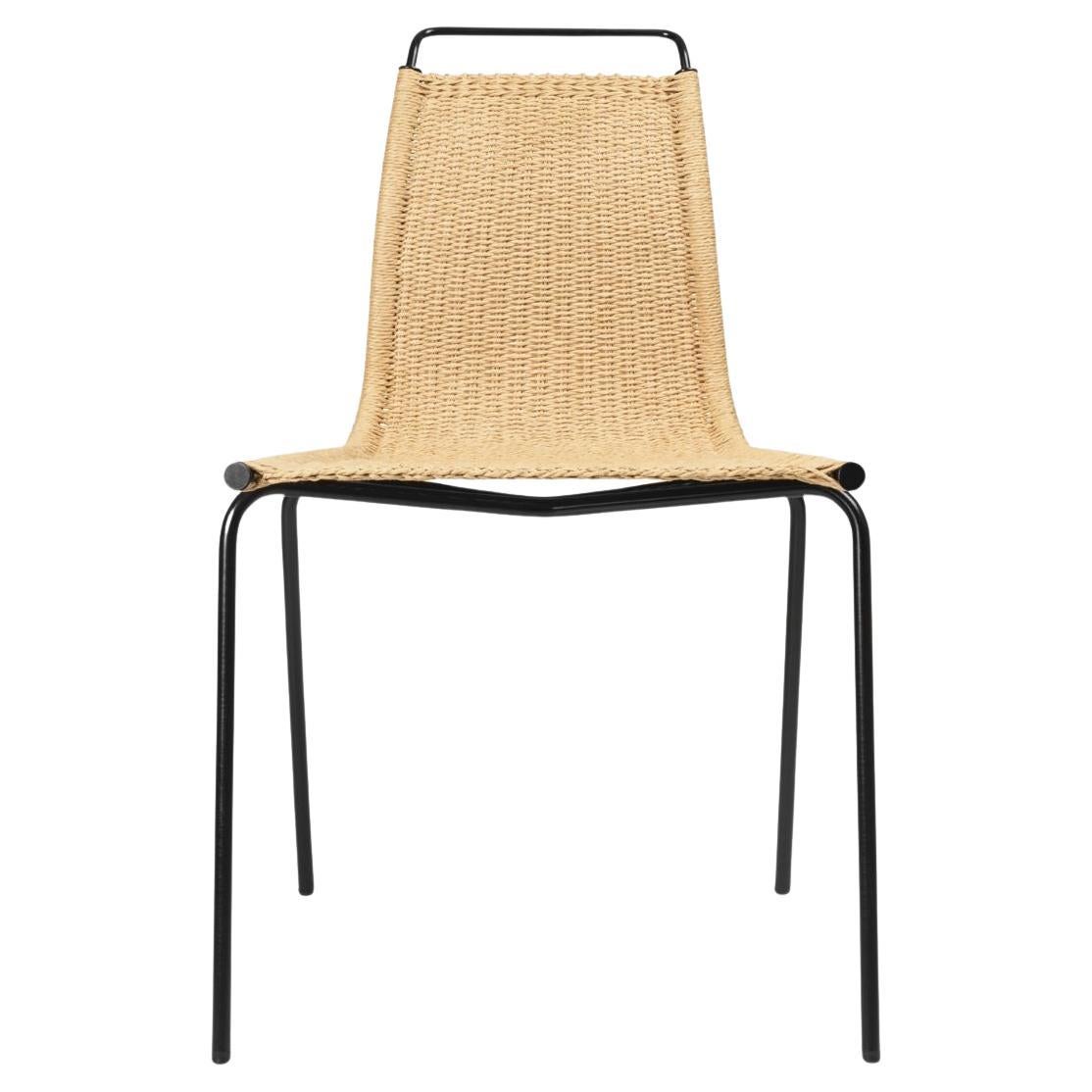 Poul Kjærholm 'PK1' Chair in Black Steel and Paper Cord for Carl Hansen & Son For Sale