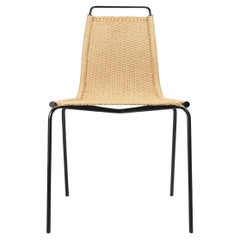 Poul Kjærholm 'PK1' Chair in Black Steel and Paper Cord for Carl Hansen & Son