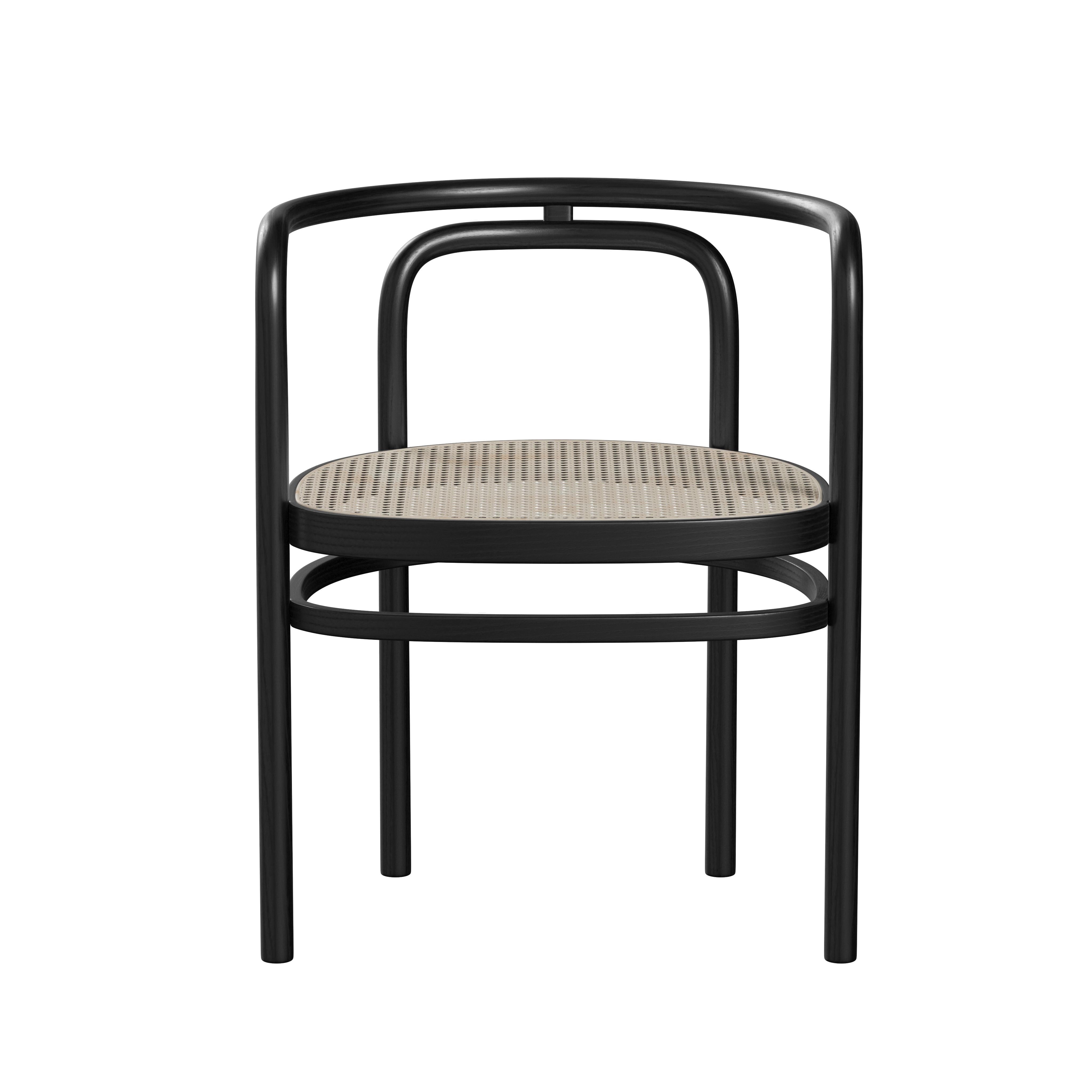 Cane Poul Kjærholm 'PK15' Chair for Fritz Hansen in Black Colored Ash For Sale