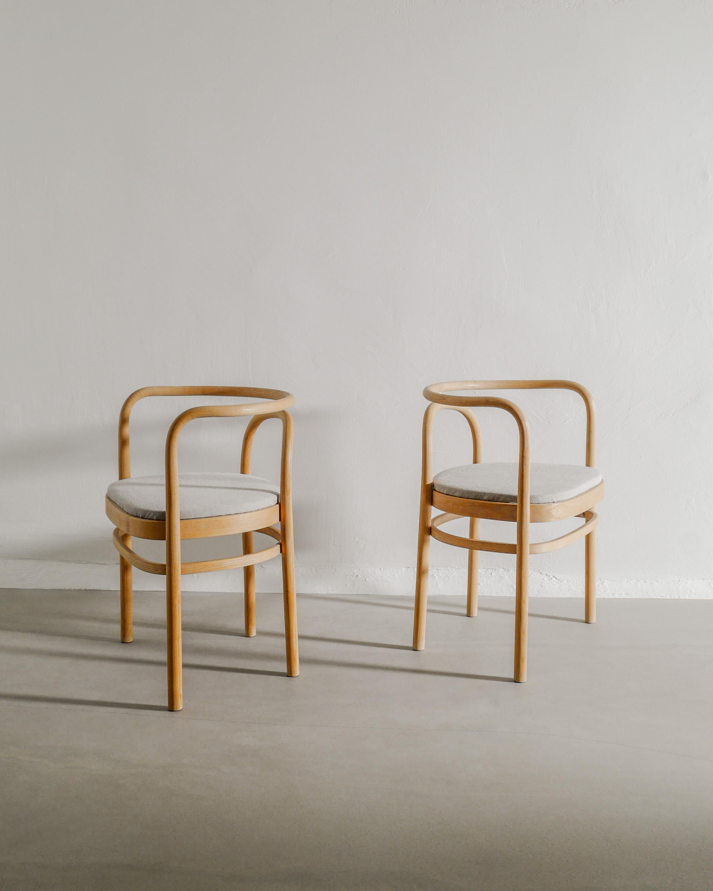 Scandinavian Modern Poul Kjaerholm PK15 Dining Office Chairs in Ash Wood & Linen by PP Møbler, 1990s For Sale