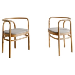 Poul Kjaerholm PK15 Dining Office Chairs in Ash Wood & Linen by PP Møbler, 1990s