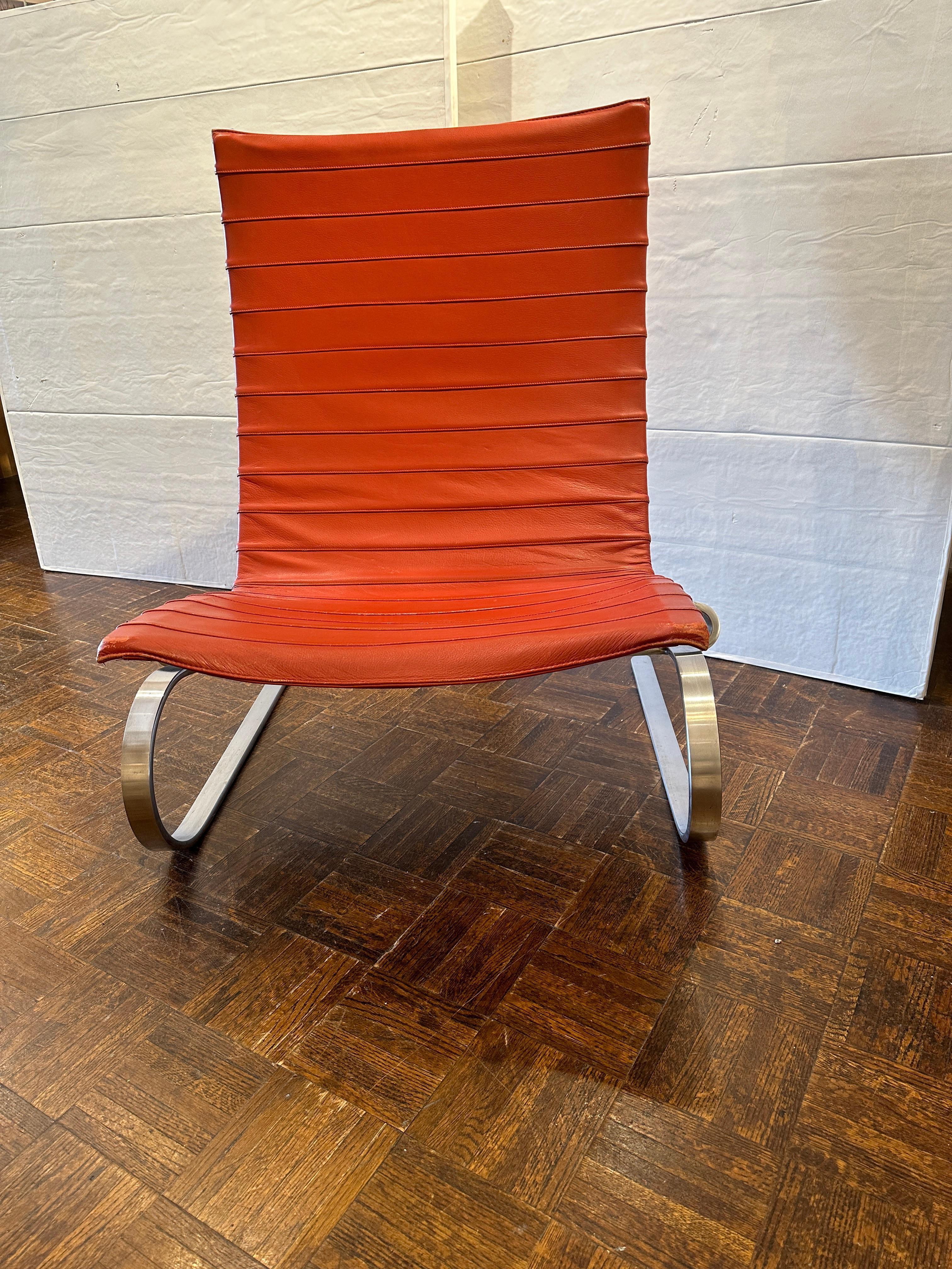 Mid-Century Modern Poul Kjaerholm PK20 Easy Leather Chair For Sale