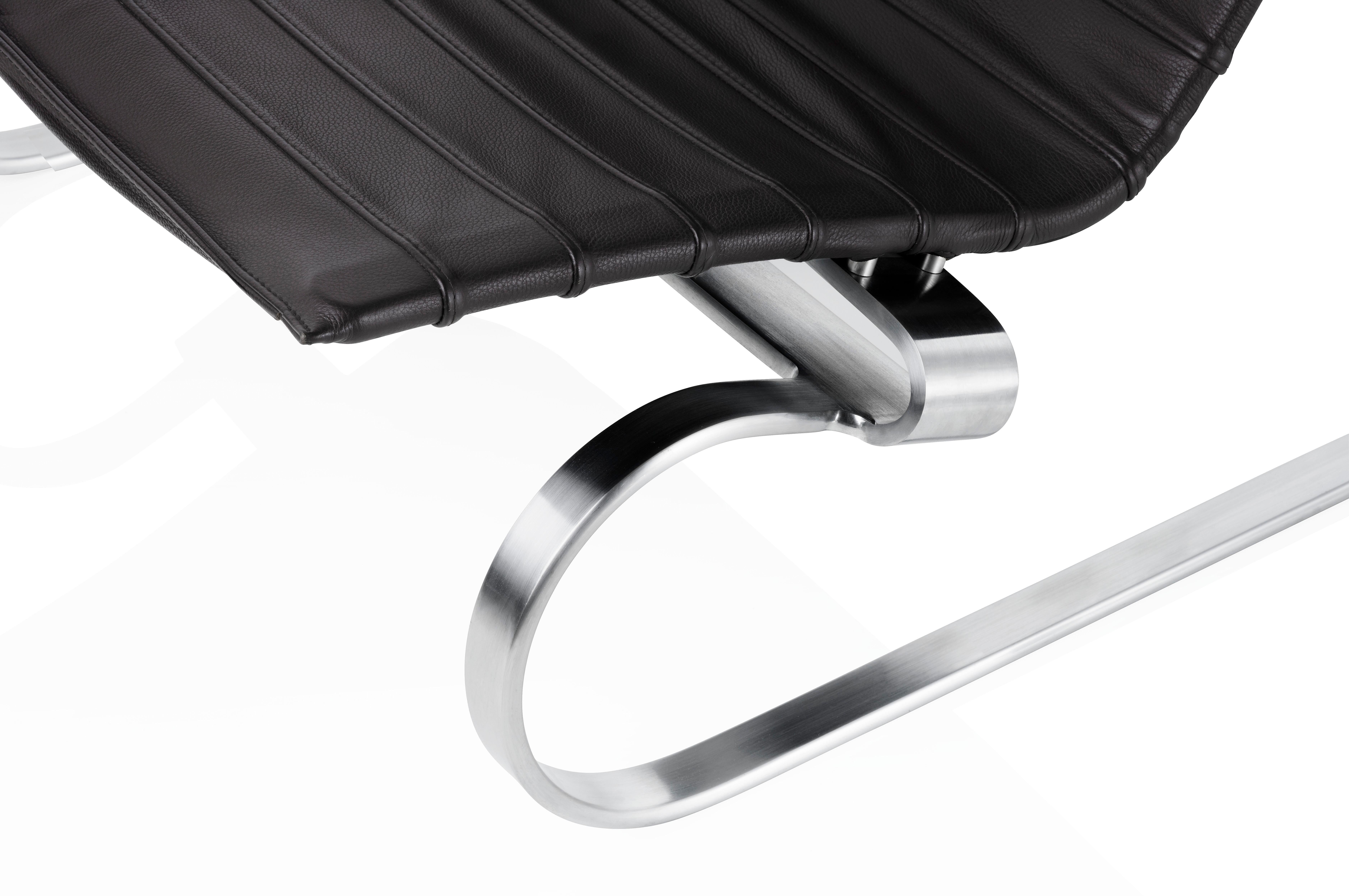 Mid-Century Modern Poul Kjærholm PK20 Chaise longue en cuir Aura et acier chromé pour Fritz Hansen en vente