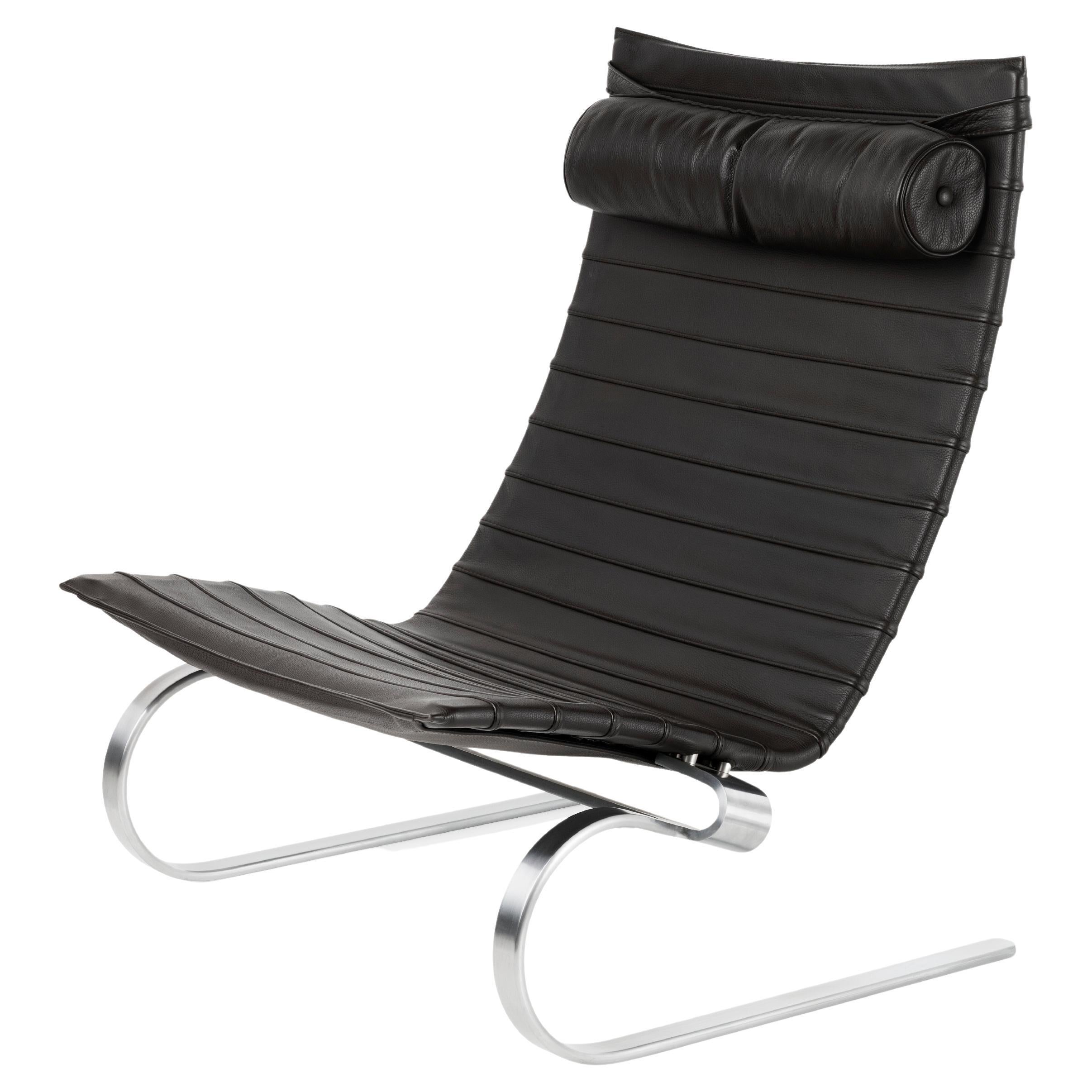 Poul Kjærholm PK20 Lounge Chair Aura Leather Chromed Steel for Fritz Hansen