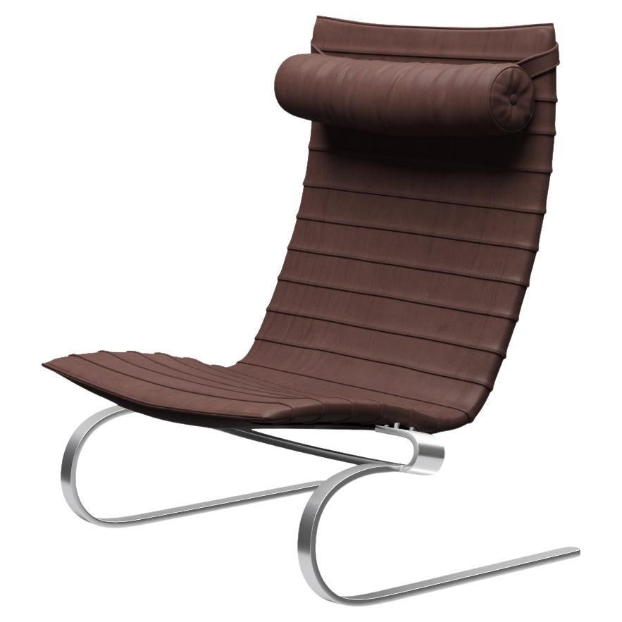 Poul Kjærholm PK20 Lounge Chair Embrace Leather Chromed Steel for Fritz Hansen