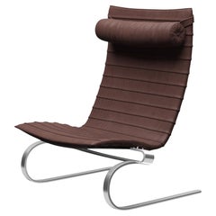 Poul Kjærholm PK20 Lounge Chair Embrace Leather Chromed Steel for Fritz Hansen