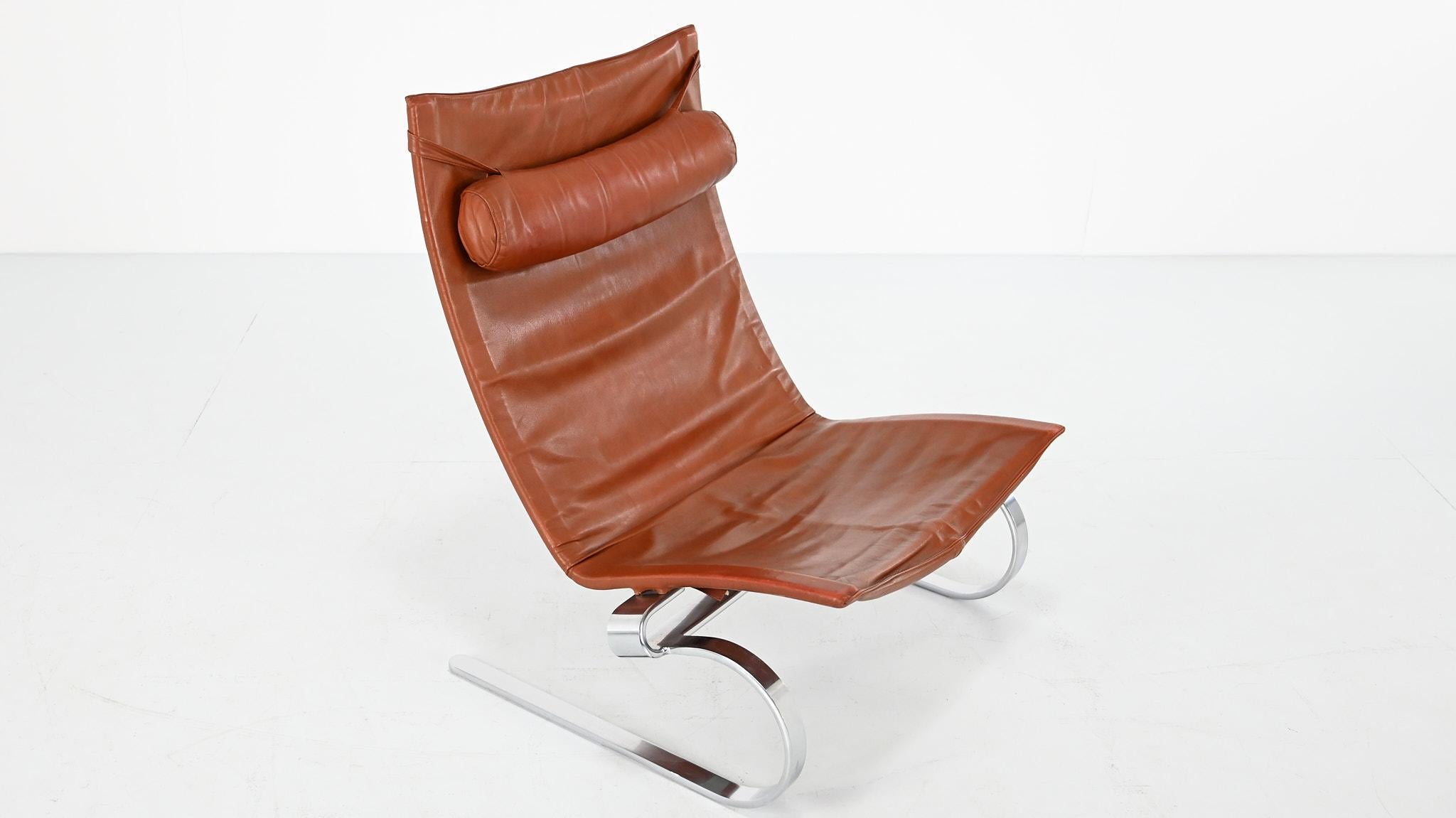 Poul Kjaerholm PK20 Lounge Chair E. Kold Christensen Denmark Steel Leather 1968 For Sale 14