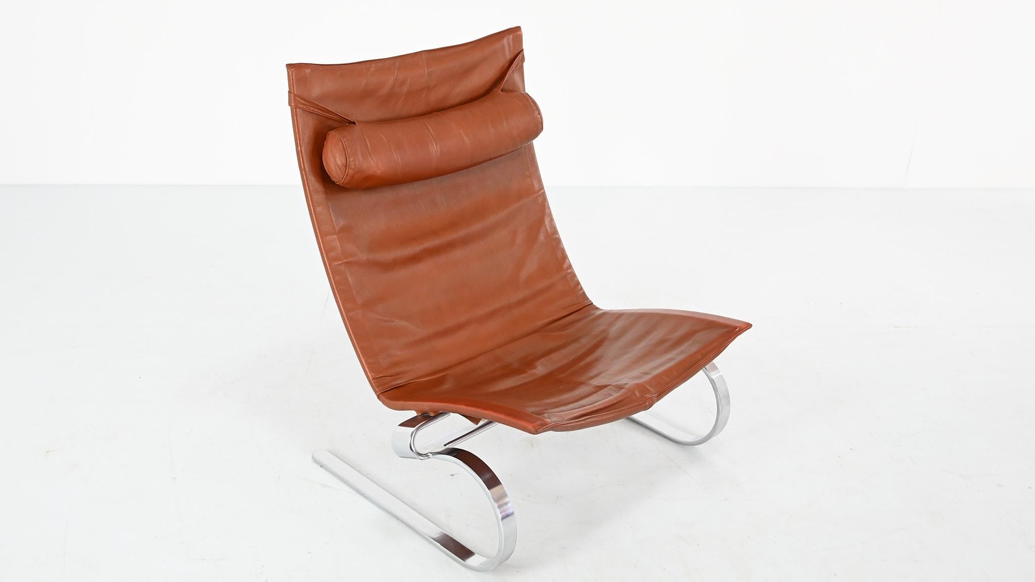 Poul Kjaerholm PK20 Lounge Chair E. Kold Christensen Denmark Steel Leather 1968 For Sale 3