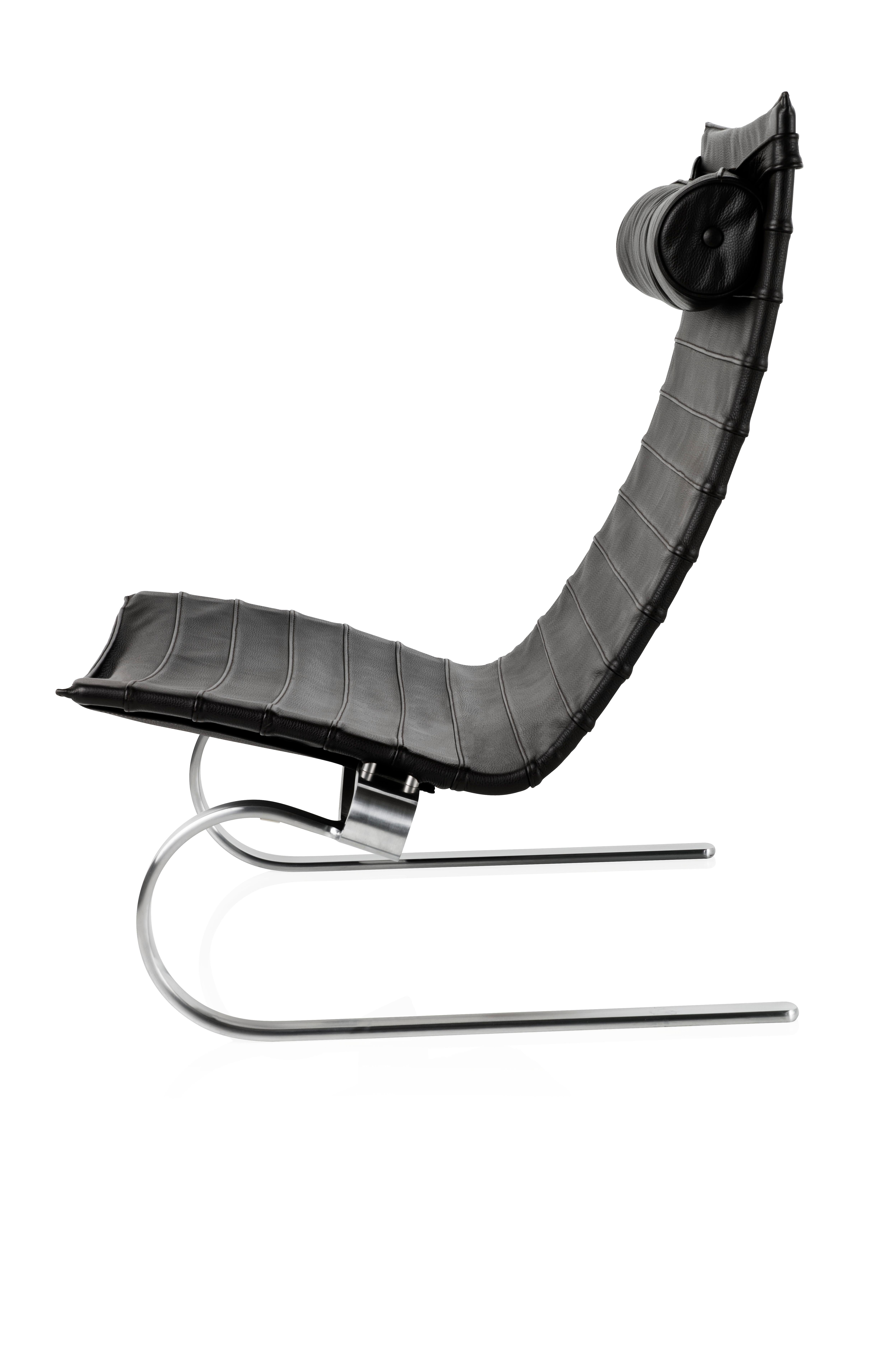 Mid-Century Modern Poul Kjærholm PK20 Lounge Chair Grace Leather Chromed Steel for Fritz Hansen For Sale