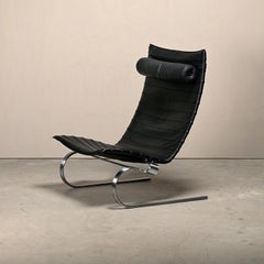 Poul Kjærholm PK20 lounge chair in Black Leather for Fritz Hansen