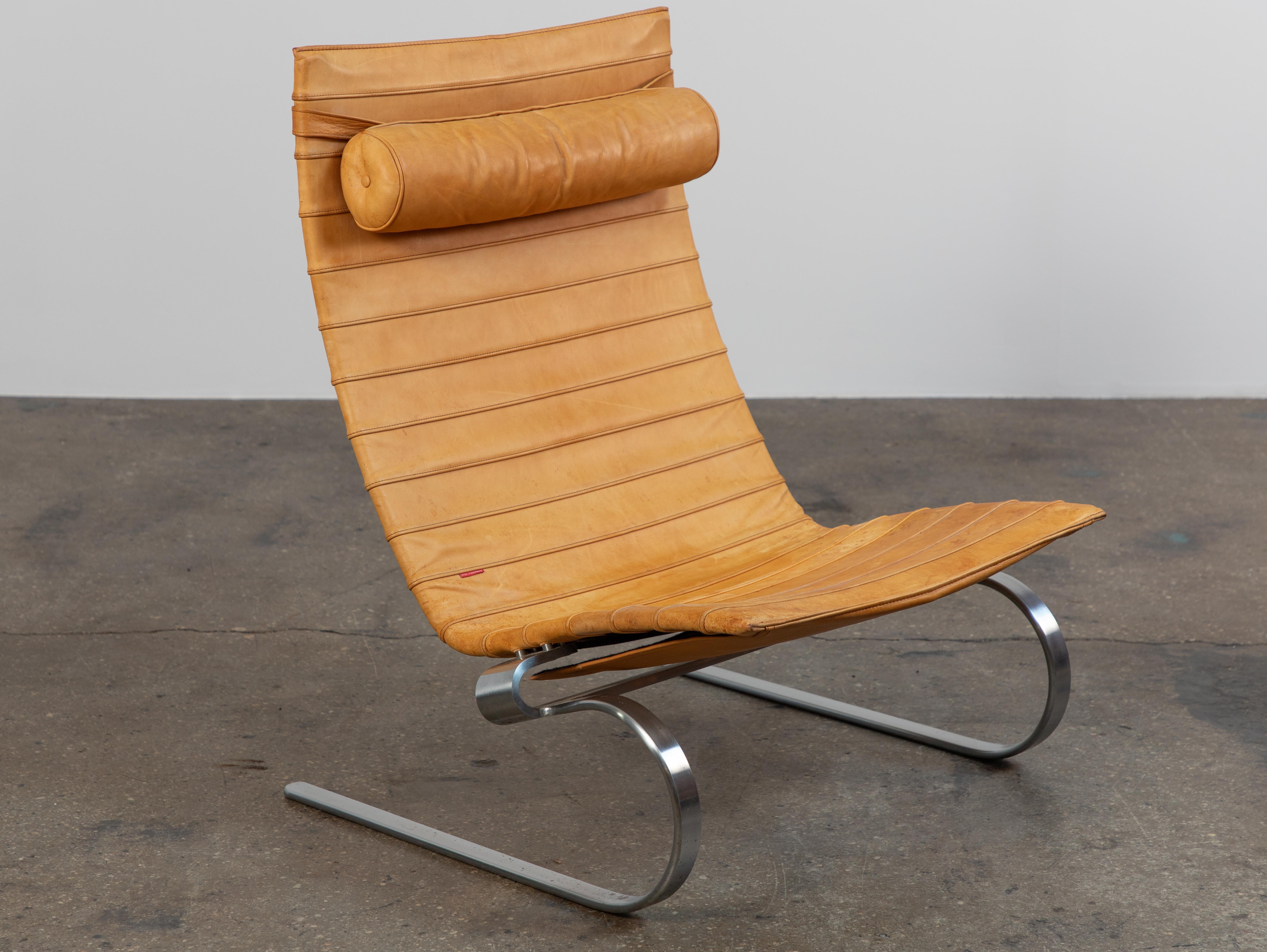 Mid-Century Modern Fauteuil de salon PK20 en cuir cognac Poul Kjaerholm en vente