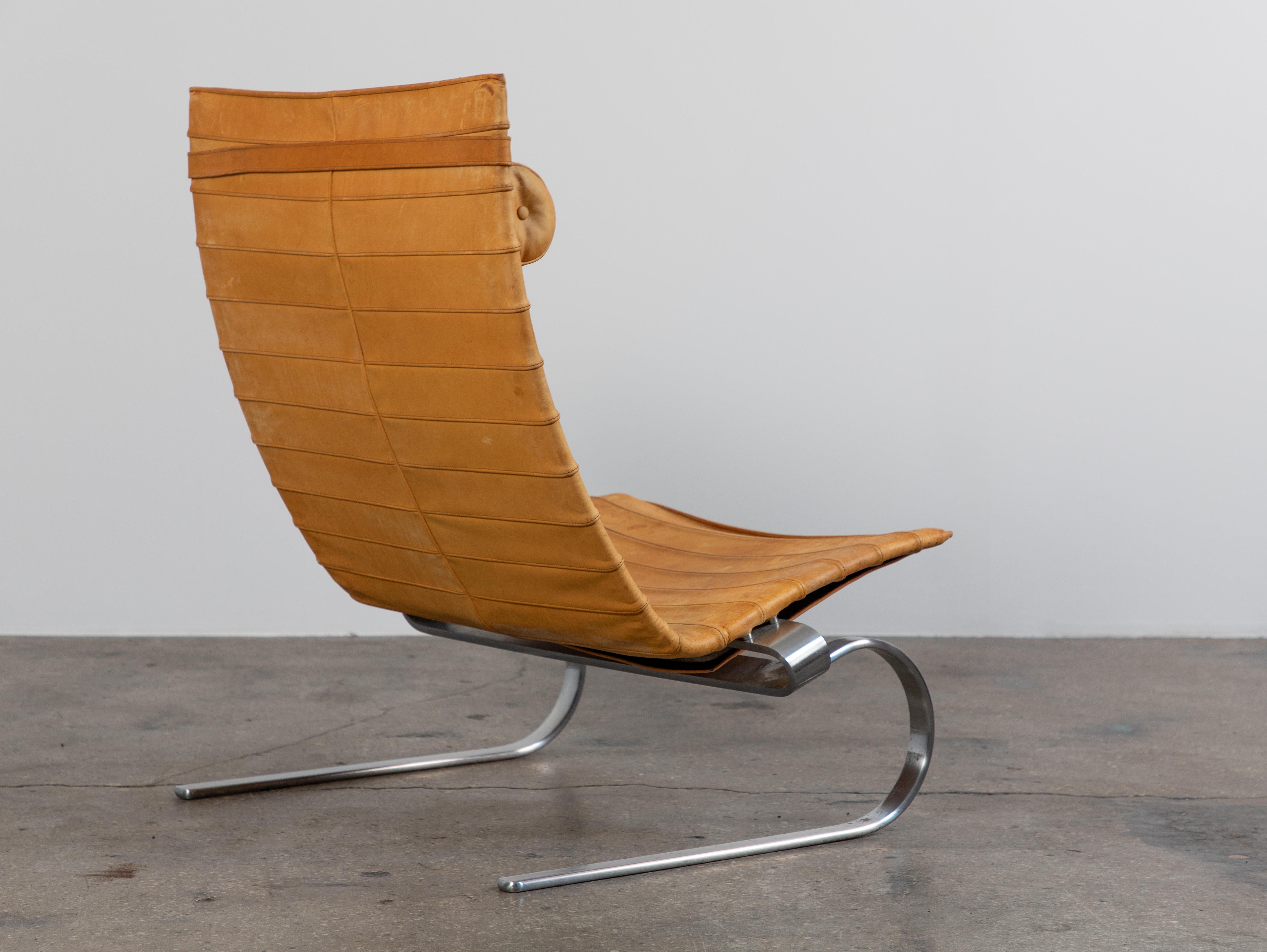 Mid-Century Modern Poul Kjaerholm PK20 Lounge Chair in Cognac Leather For Sale