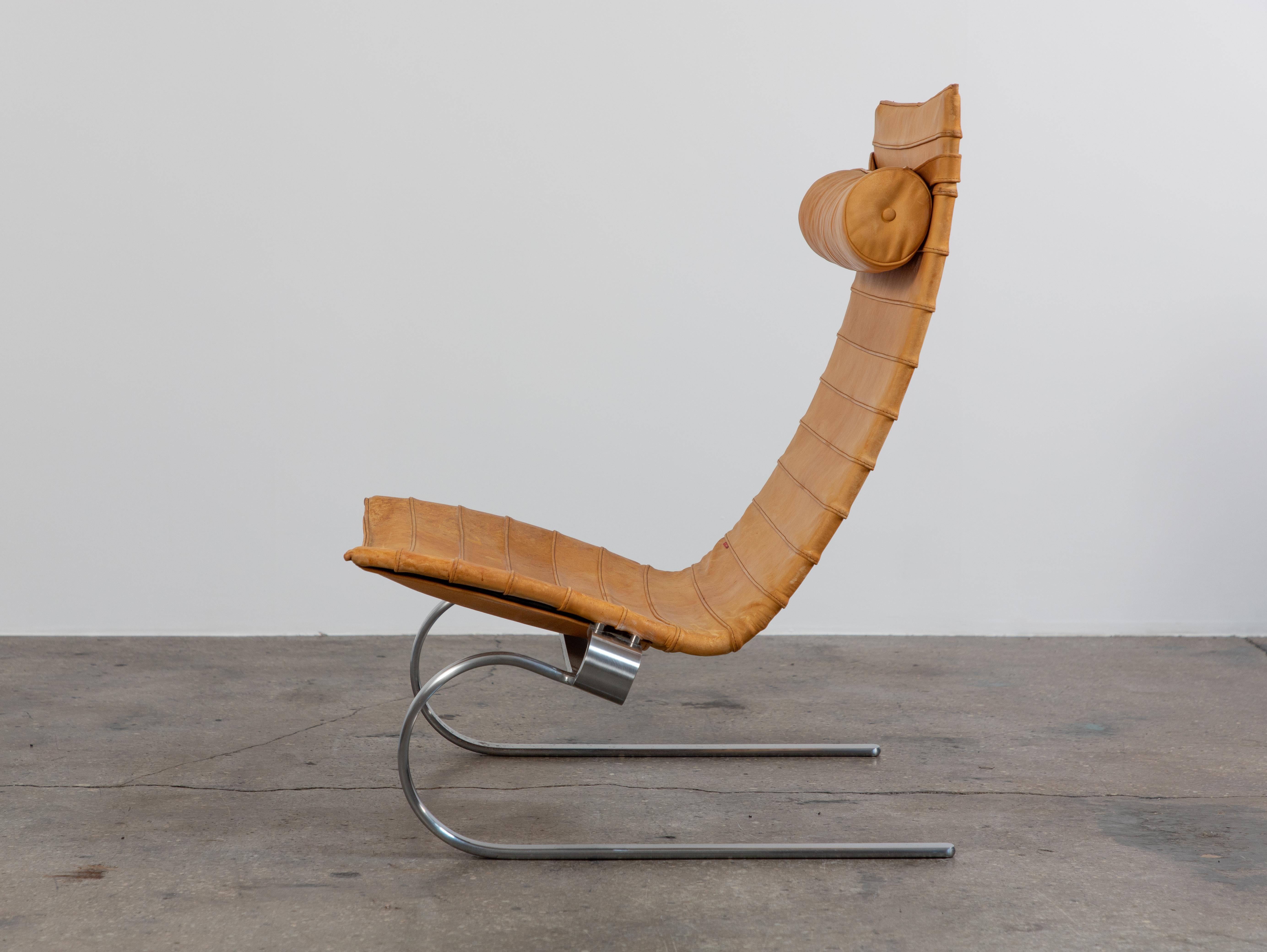 Danish Poul Kjaerholm PK20 Lounge Chair in Cognac Leather For Sale