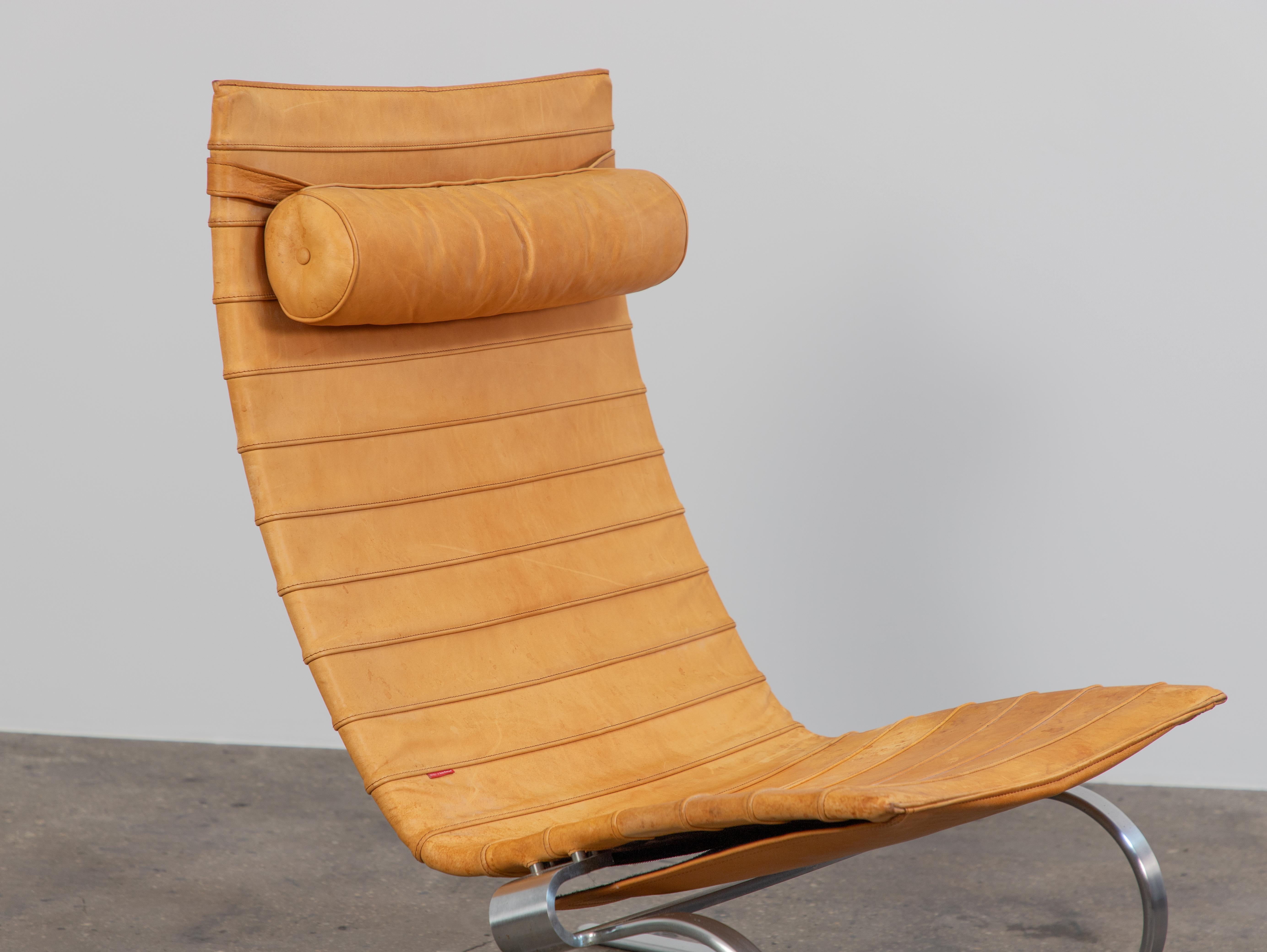 Poul Kjaerholm PK20 Lounge Chair in Cognac Leather In Good Condition For Sale In Brooklyn, NY