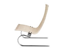 Poul Kjærholm PK20 Lounge Chair Natural Wicker Chromed Steel for Fritz Hansen
