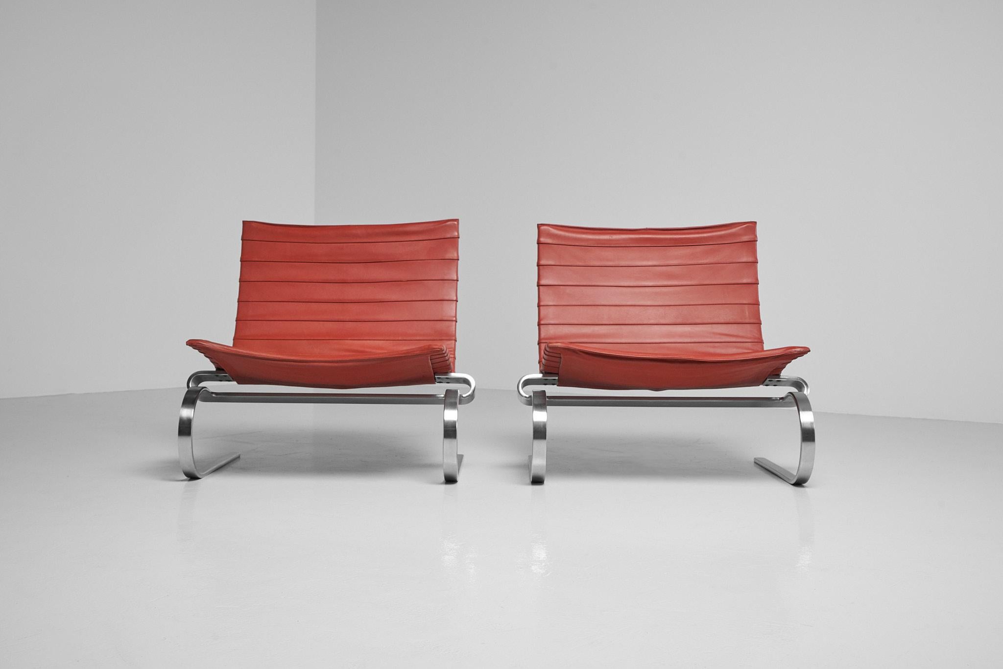 Poul Kjaerholm PK20 lounge chairs EKC Denmark 1968 In Good Condition In Roosendaal, Noord Brabant