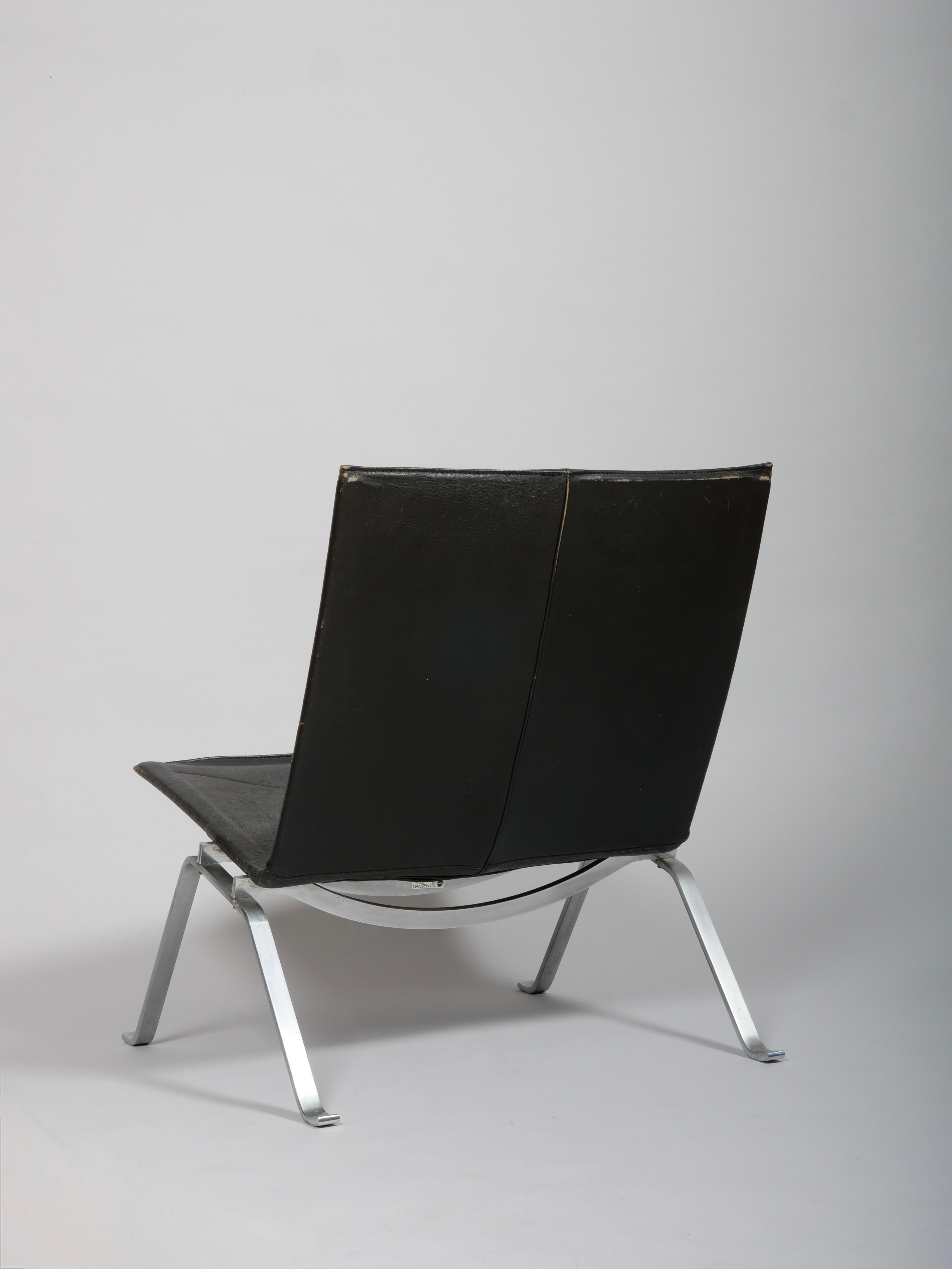 Poul Kjaerholm, PK22 schwarze Leder-Sessel für Fritz Hansen im Angebot 4