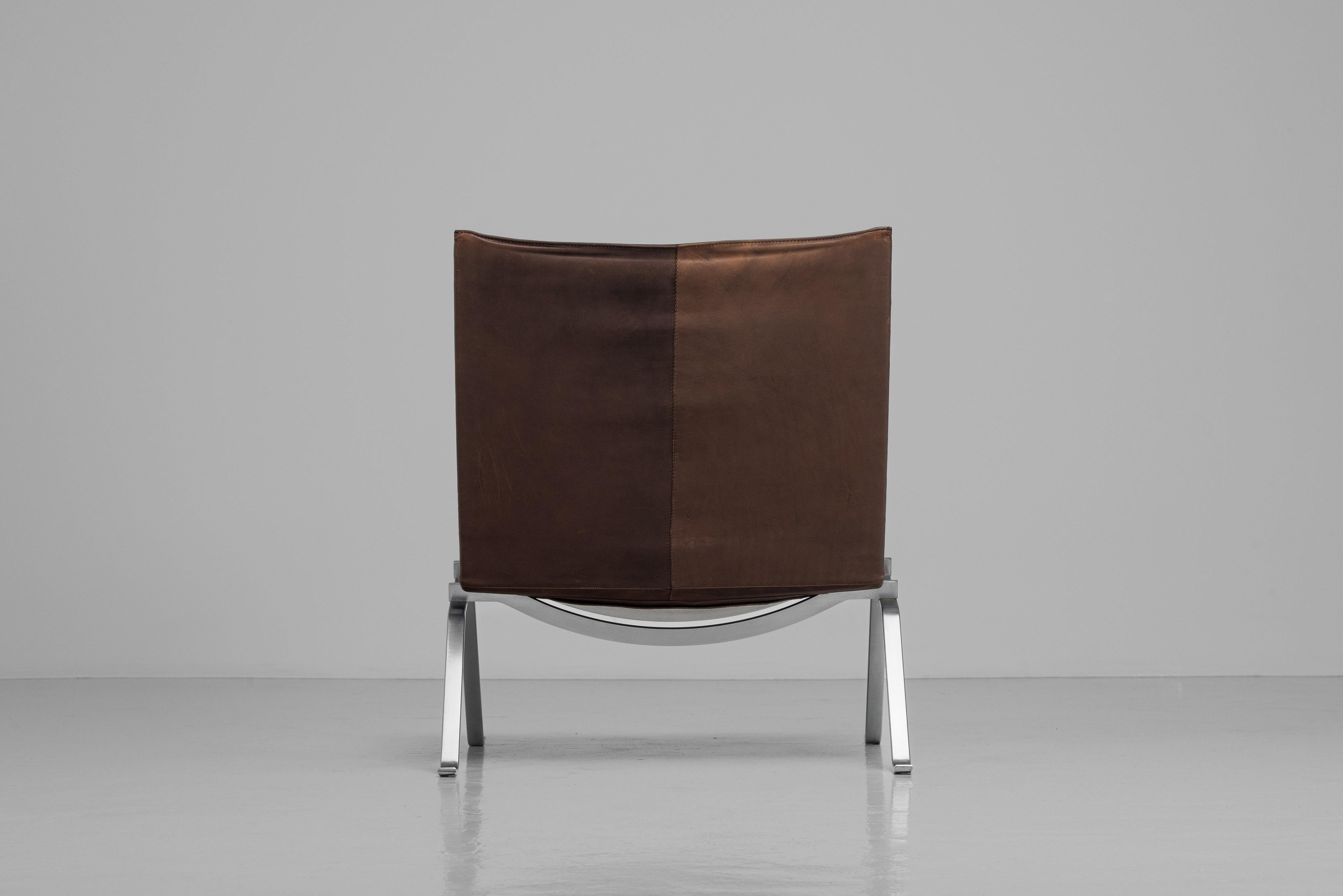 Poul Kjaerholm PK22 brown leather EKC Denmark 1956 For Sale 5