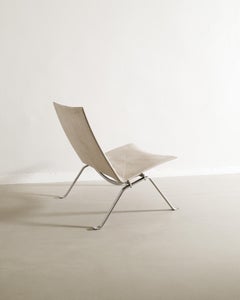 Poul Kjaerholm PK22 Easy Chair in Steel & Canvas by Fritz Hansen Denmark, 1997