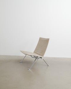 Poul Kjaerholm PK22 Easy Chair in Steel & Canvas by Fritz Hansen Denmark, 1997
