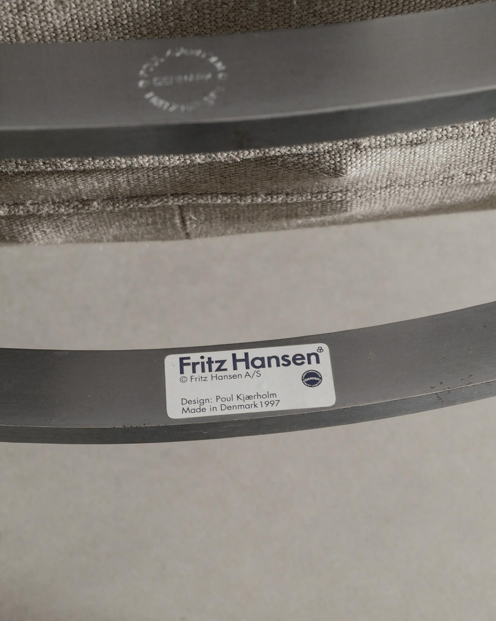Poul Kjaerholm PK22 Easy Chair aus Stahl und Segeltuch von Fritz Hansen, Dänemark, 1997 im Angebot 2