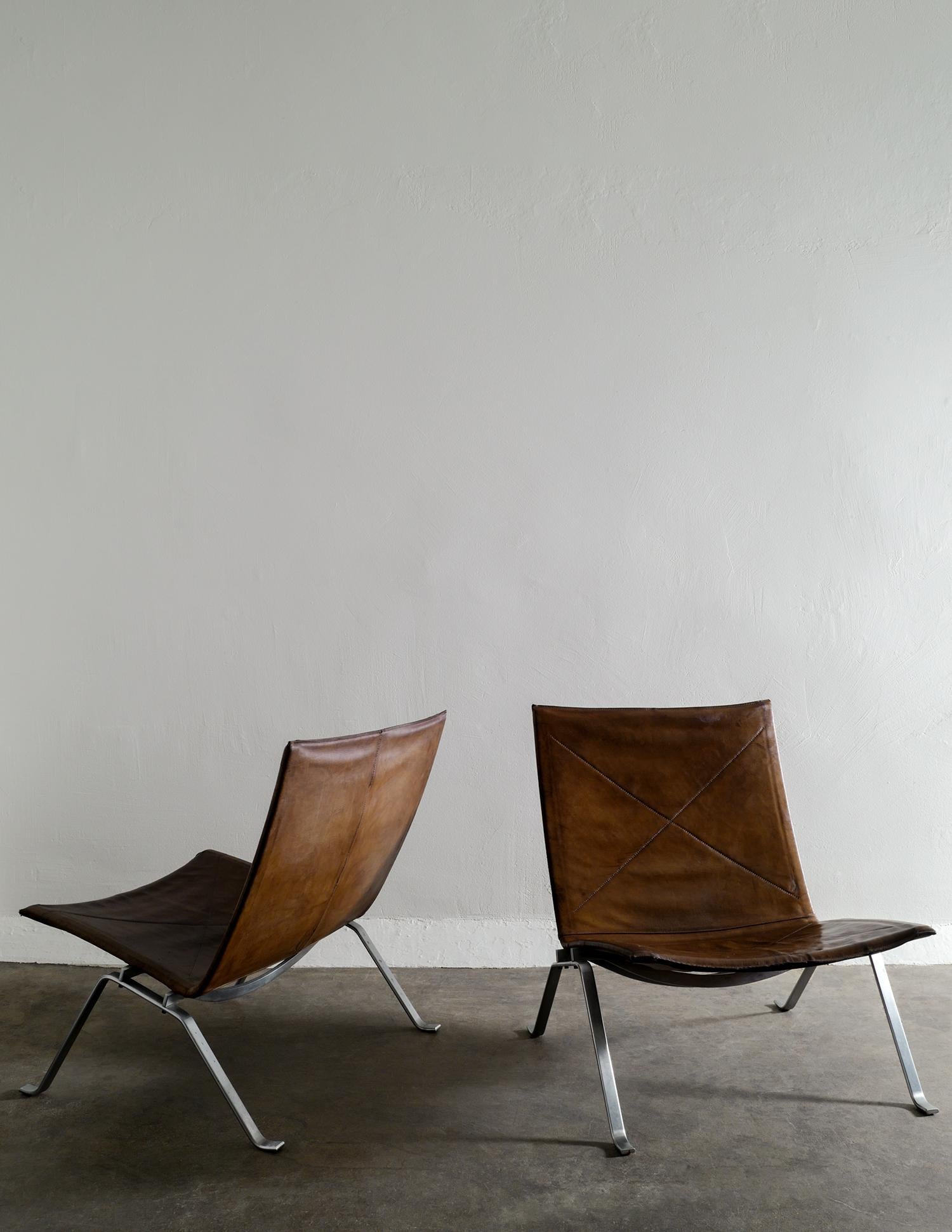 Rare pair of mid century easy chairs model 