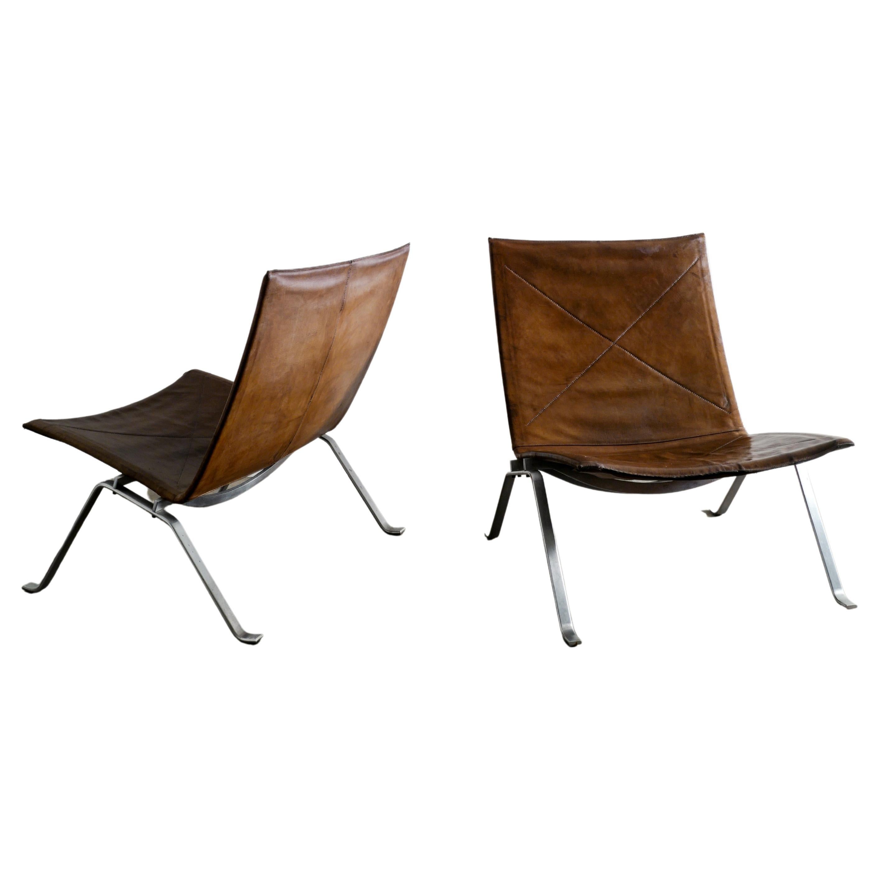  Poul Kjaerholm "PK22" Easy Chairs Produced by E Kold Christensen Denmark, 1960s