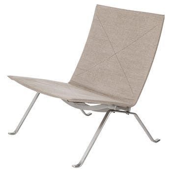Poul Kjærholm PK22 Lounge Chair Canvas Brushed Spring Steel for Fritz Hansen