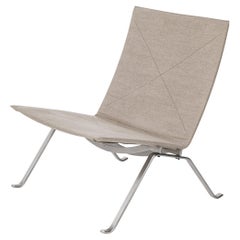 Poul Kjærholm PK22 Lounge Chair Canvas Brushed Spring Steel for Fritz Hansen