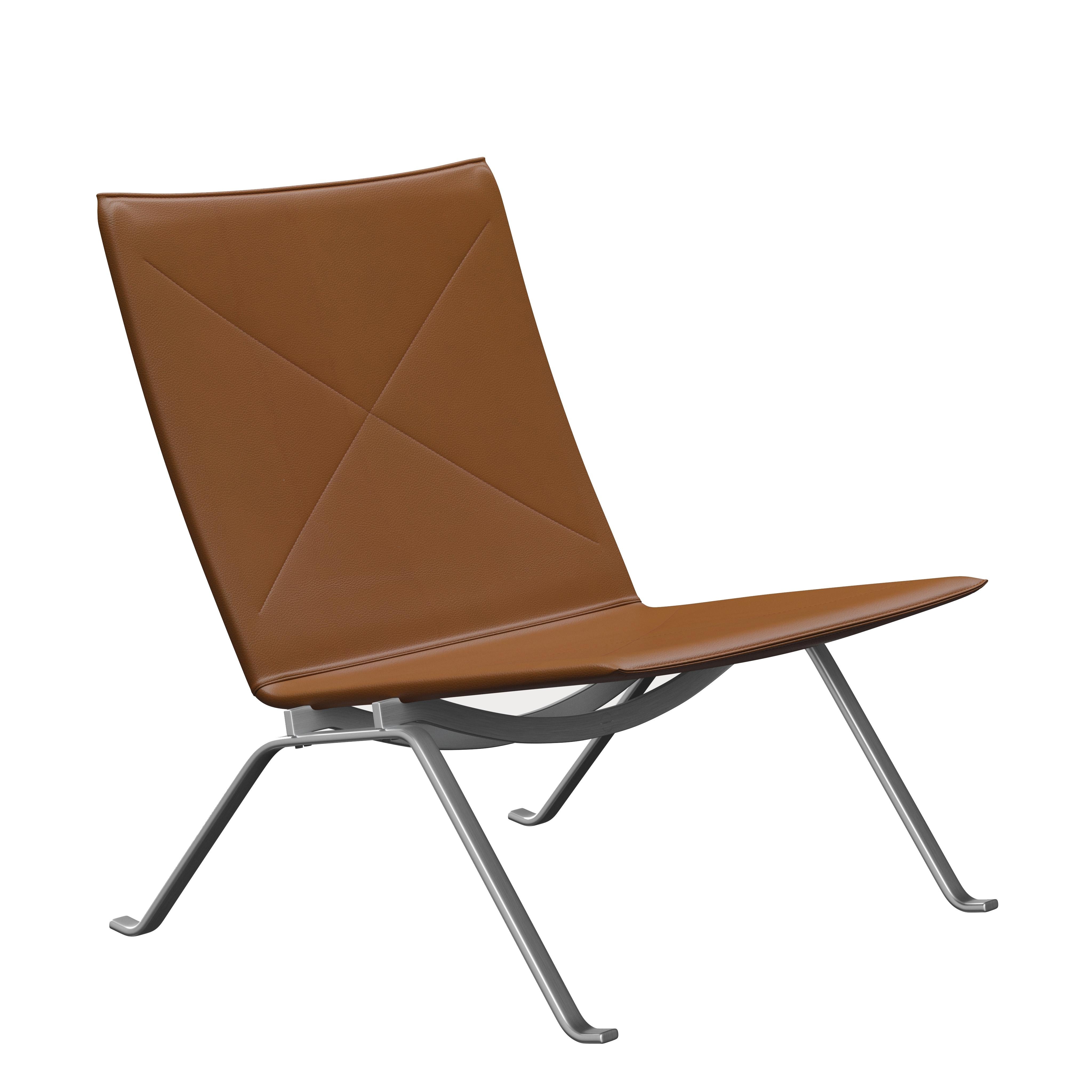 Poul Kjærholm 'PK22' Lounge Chair for Fritz Hansen in Aura Leather In New Condition For Sale In Glendale, CA