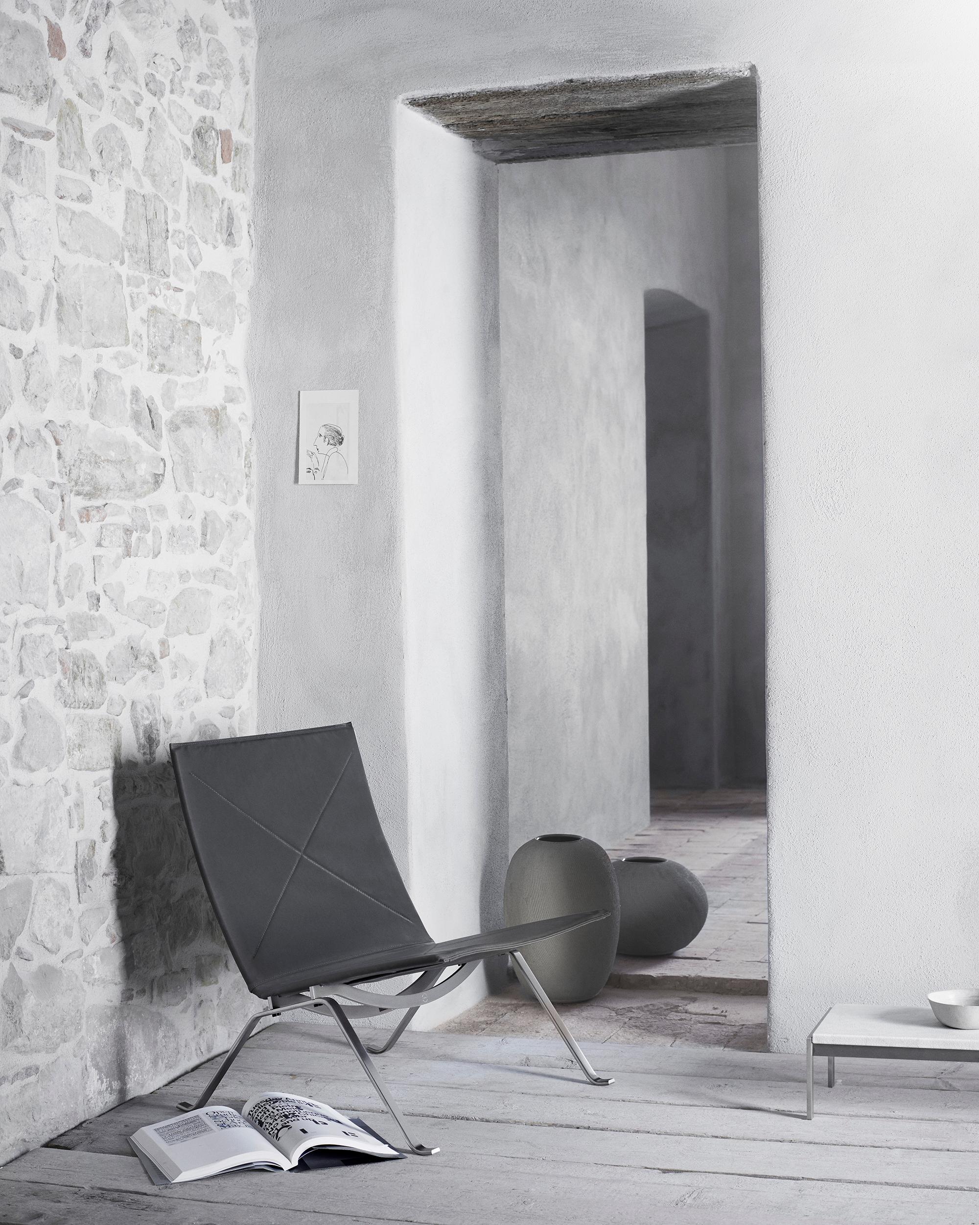 Poul Kjærholm 'PK22' Lounge Chair for Fritz Hansen in Canvas For Sale 4