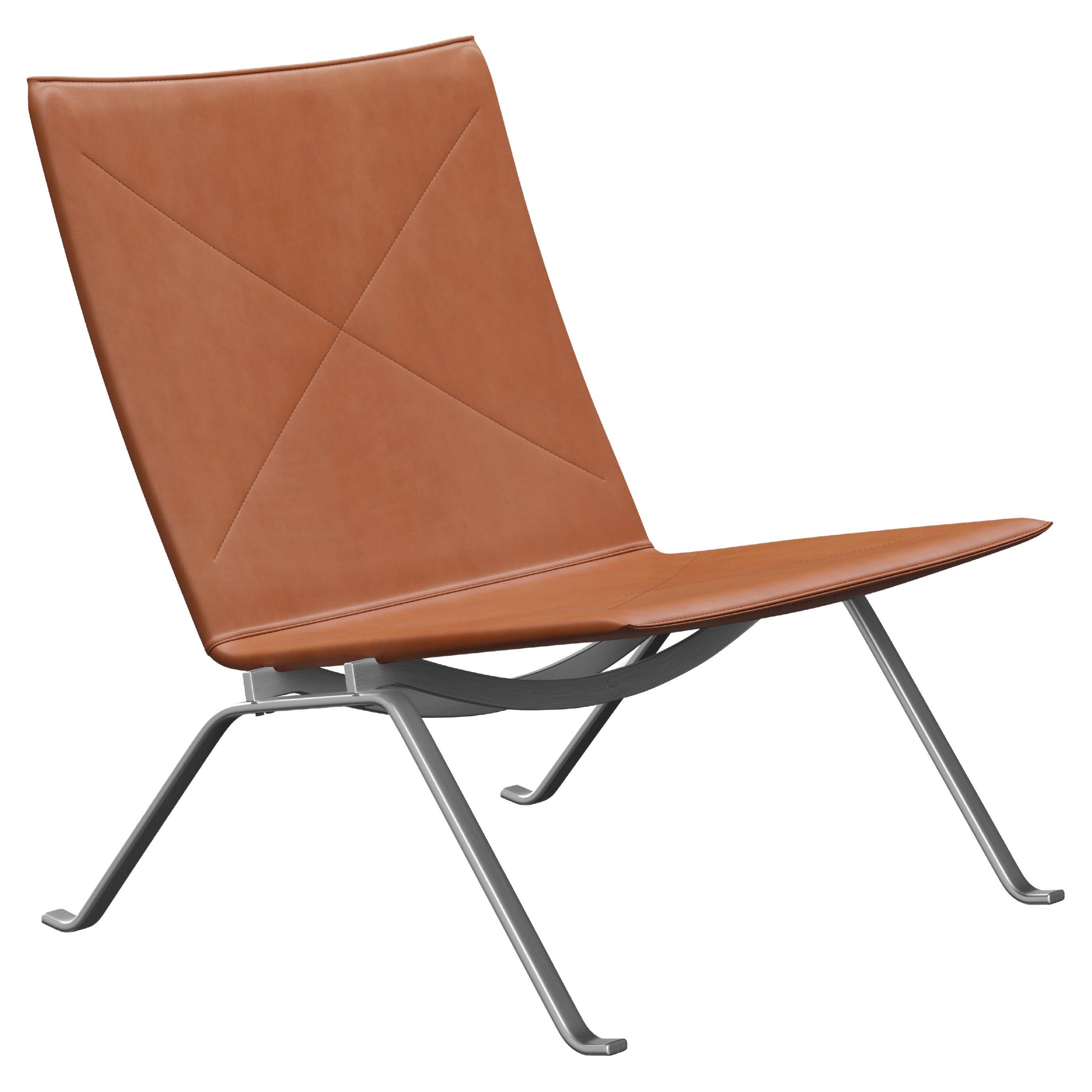 Poul Kjærholm 'PK22' Lounge Chair für Fritz Hansen in Leder (Kat. 5) im Angebot