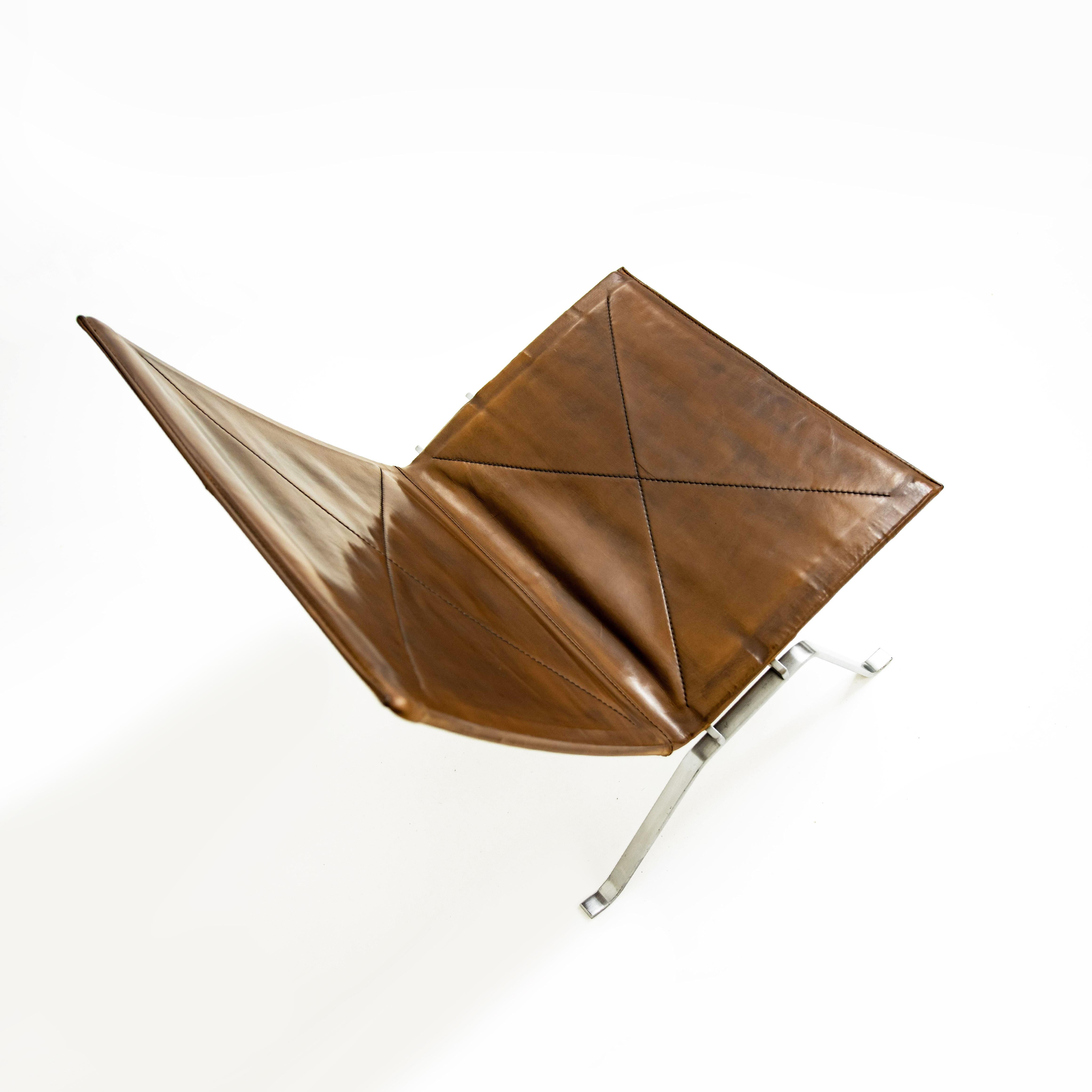 Danish Poul Kjaerholm PK22 Lounge chair in Cognac leather for E. Kold Christensen