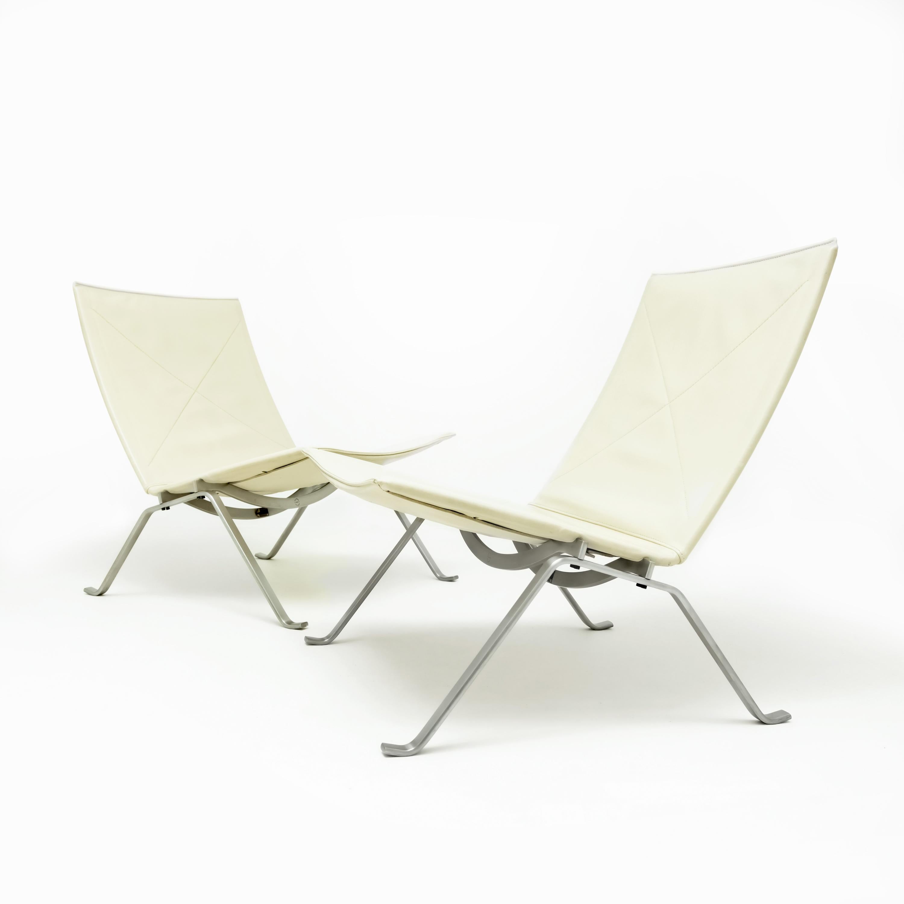 Poul Kjaerholm PK22 Lounge Chair in Cream Leather for Fritz Hansen '2 Available' 4
