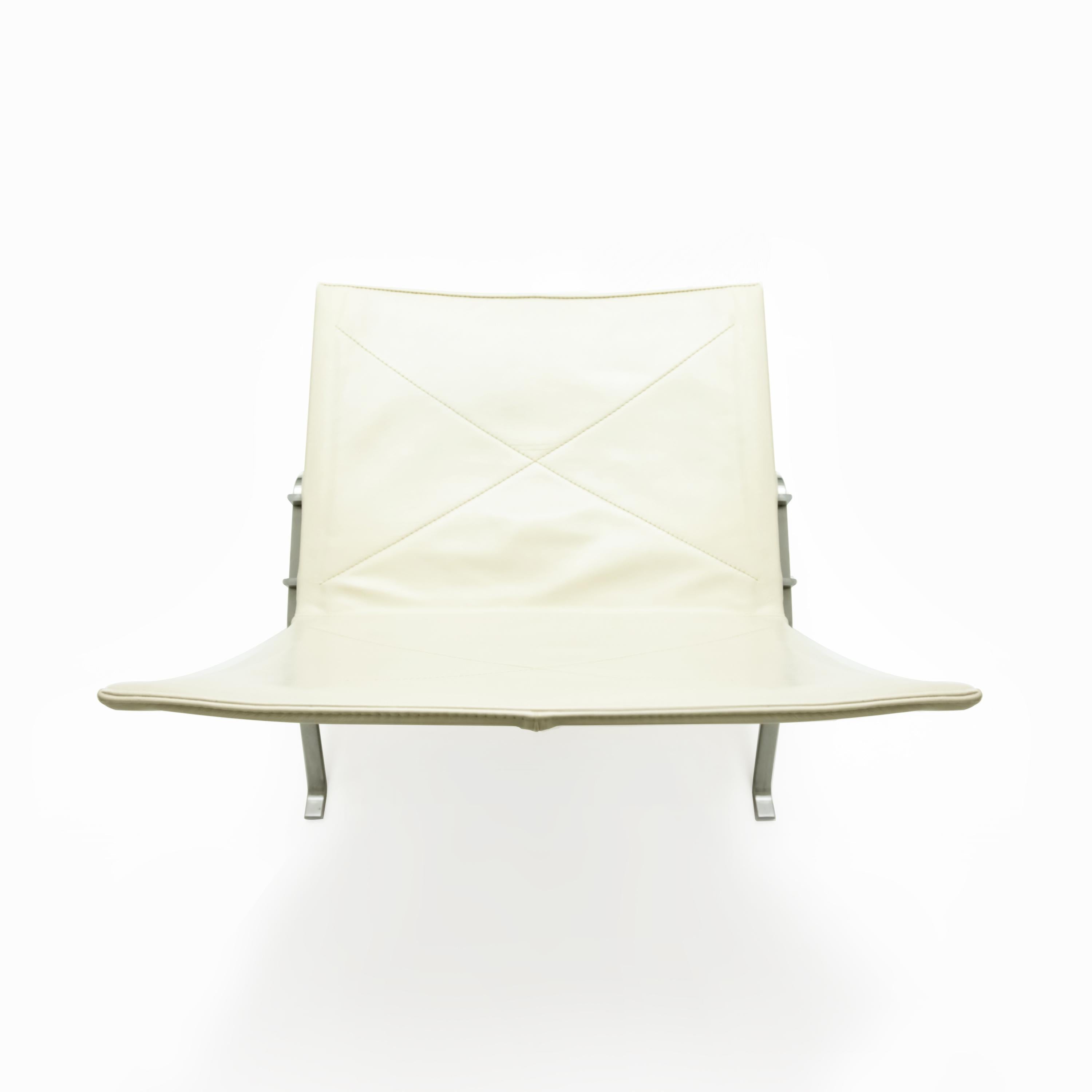 Danish Poul Kjaerholm PK22 Lounge Chair in Cream Leather for Fritz Hansen '2 Available'