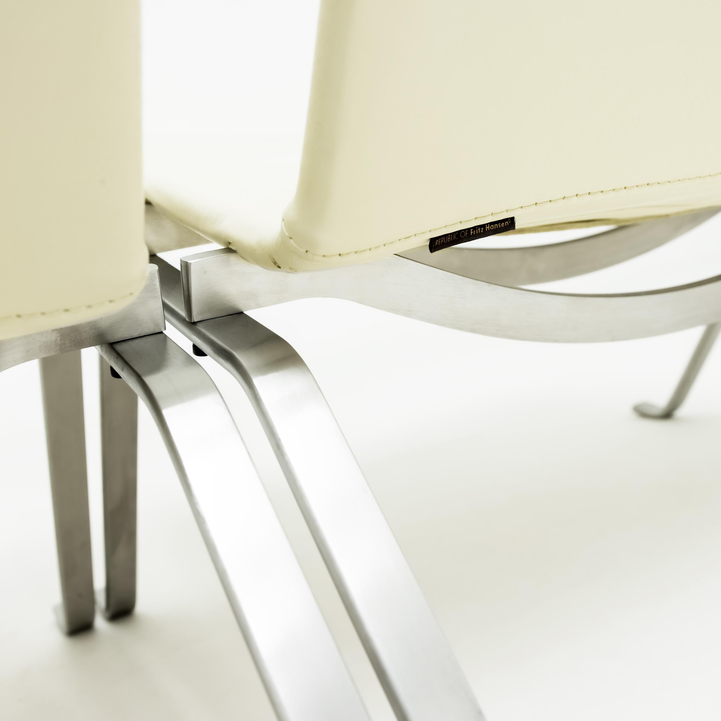 Poul Kjaerholm PK22 Lounge Chair in Cream Leather for Fritz Hansen '2 Available' 2