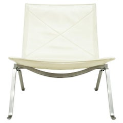 Poul Kjaerholm PK22 Lounge Chair in Cream Leather for Fritz Hansen '2 Available'