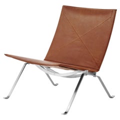 Poul Kjaerholm PK22 Lounge Chair in Rustic Leather by Fritz Hansen