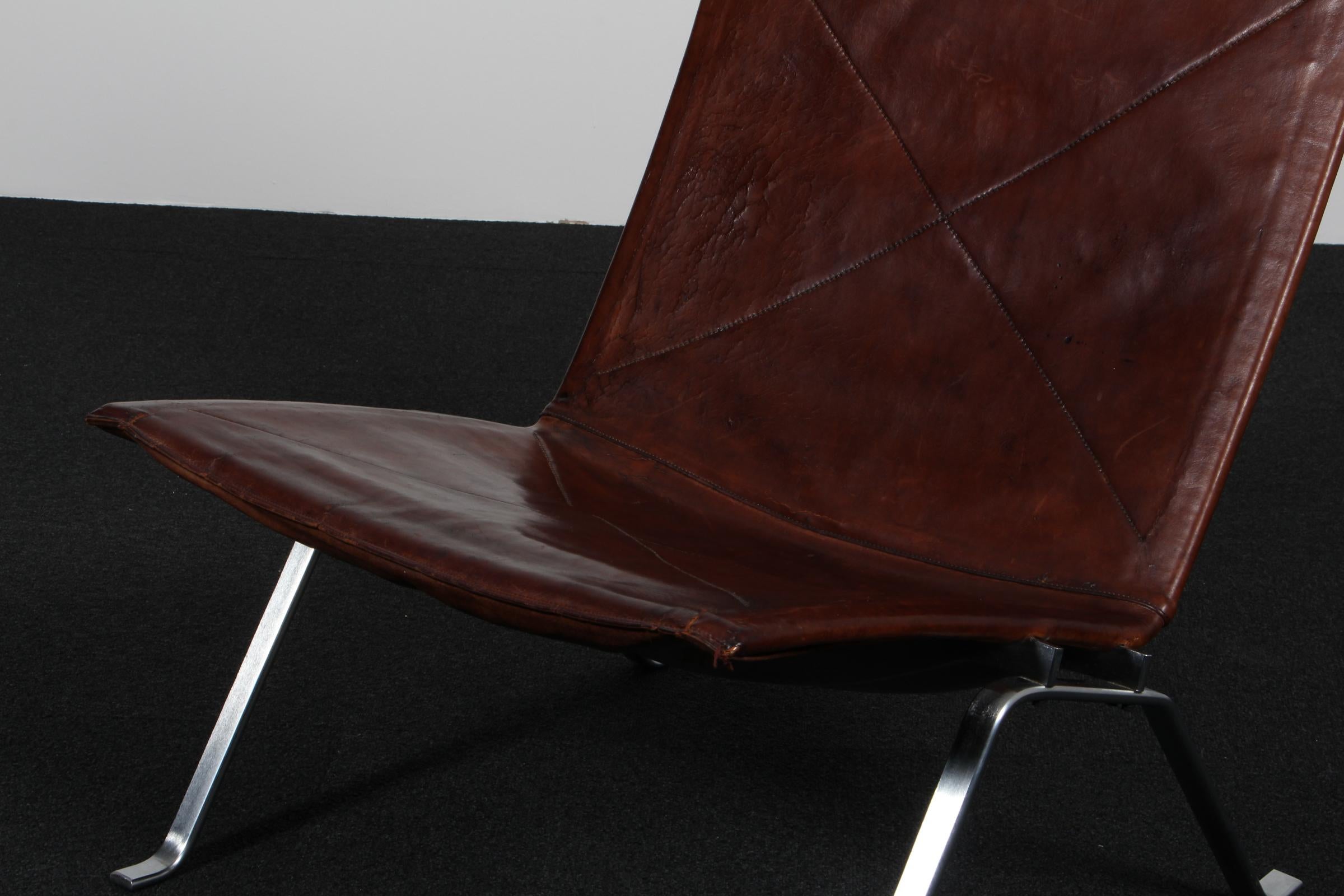 Silla de salón Poul Kjærholm PK22, Kold Christensen. Piel original Danés en venta