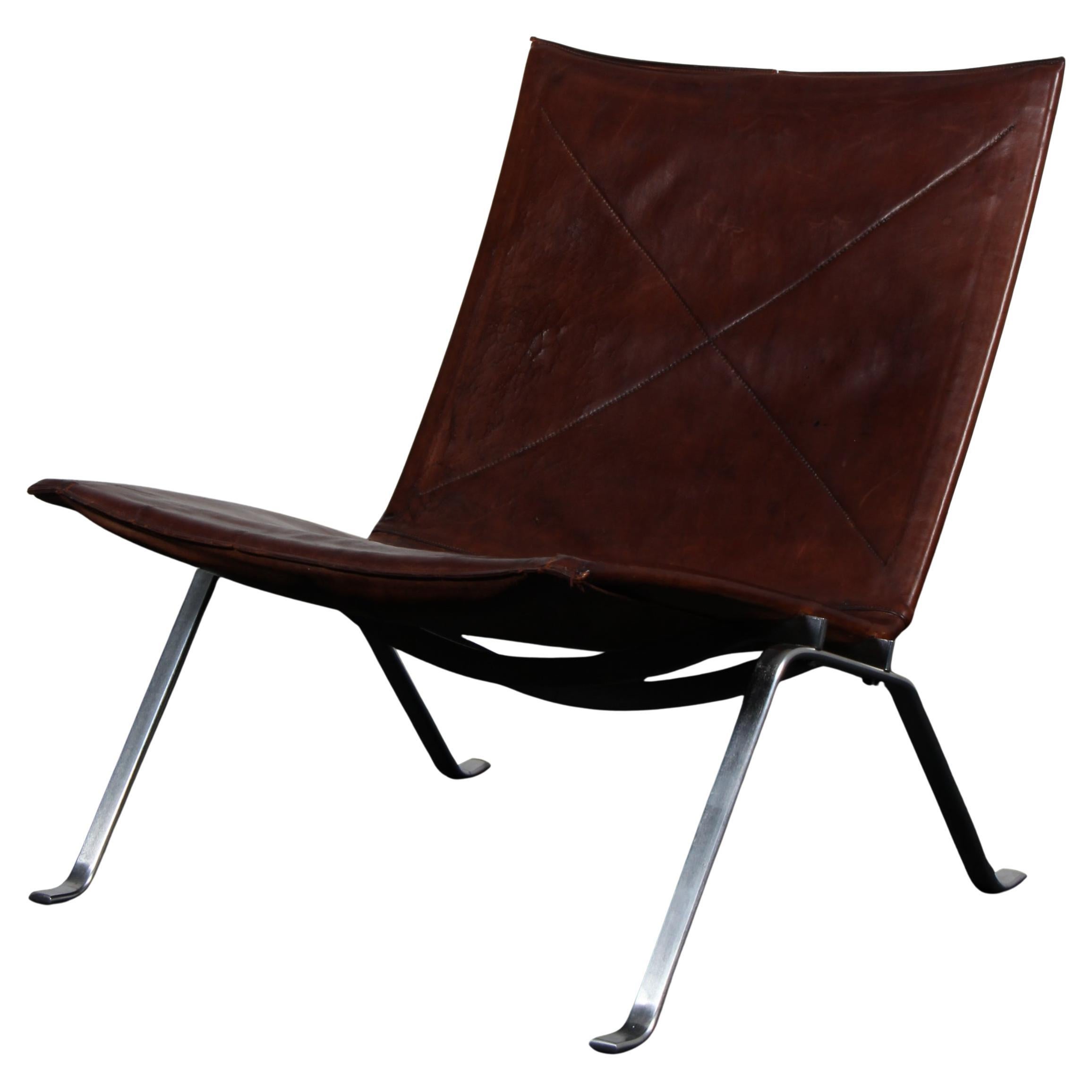 Poul Kjærholm PK22 Lounge Chair, Kold Christensen. Original leather