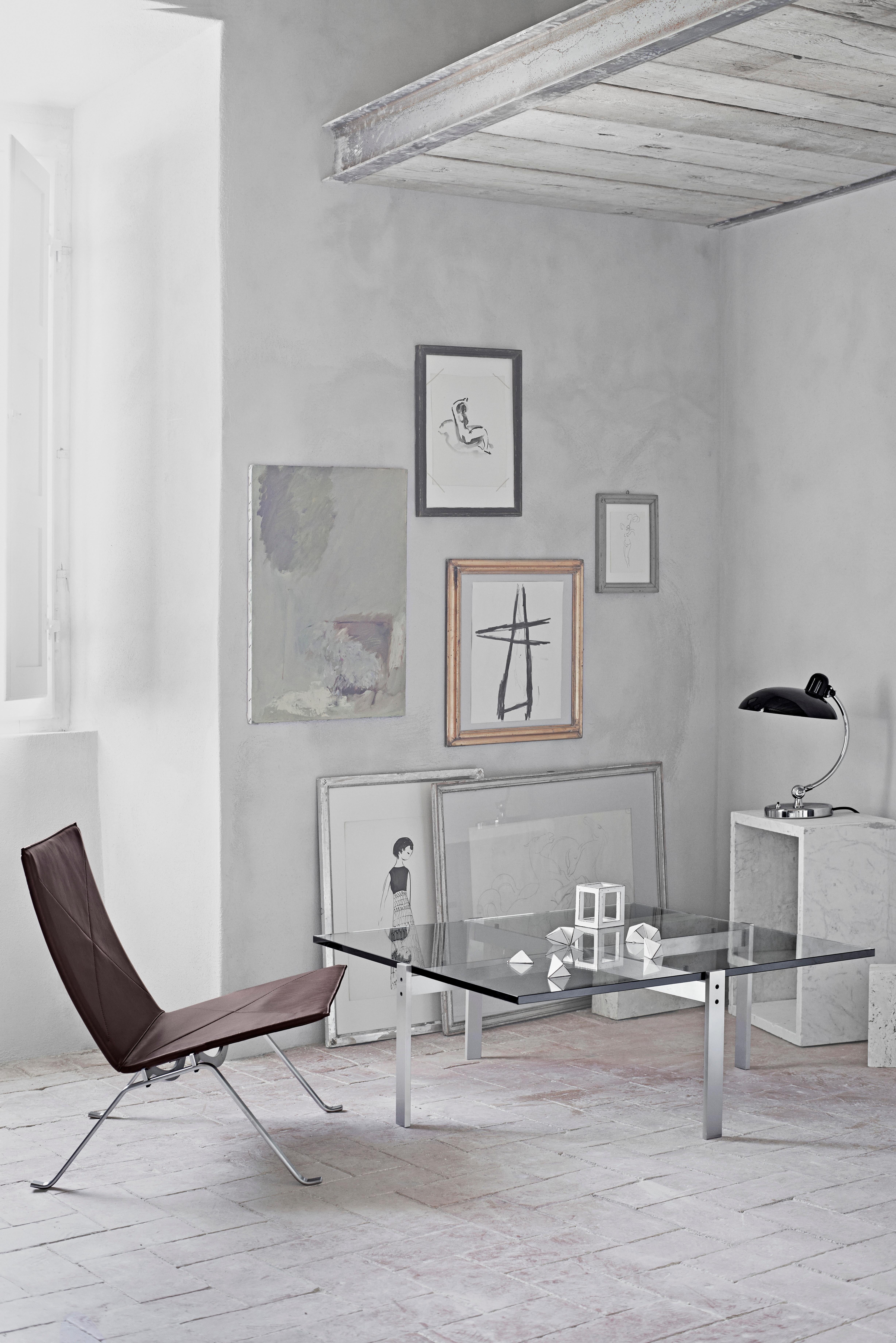 Poul Kjærholm PK22 Lounge Chair Leather Brushed Spring Steel for Fritz Hansen For Sale 8