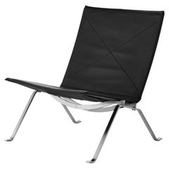 Poul Kjærholm PK22 Lounge Chair Leather Brushed Spring Steel for Fritz Hansen