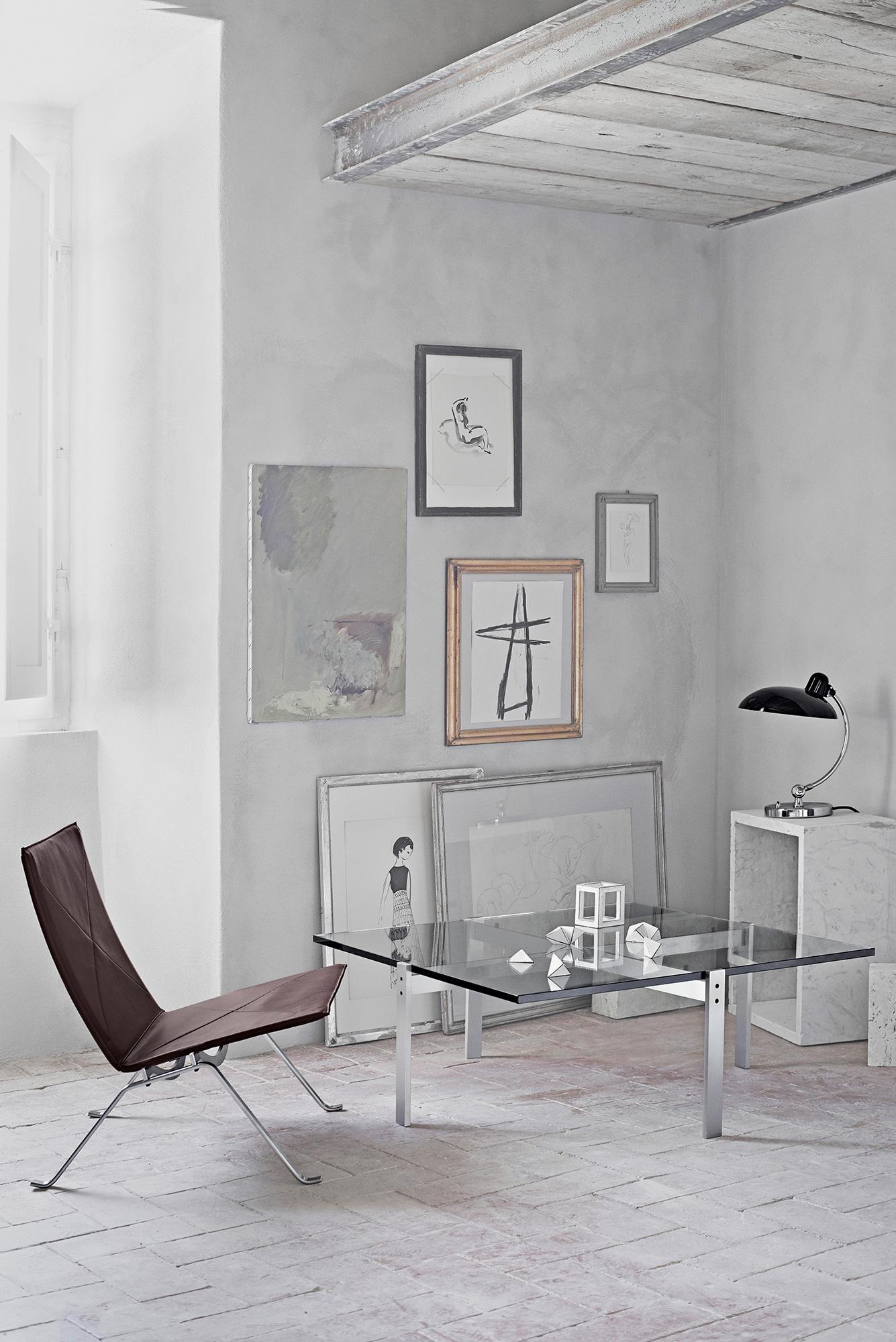 Poul Kjærholm PK22 Lounge Chair Wicker Brushed Spring Steel for Fritz Hansen For Sale 2