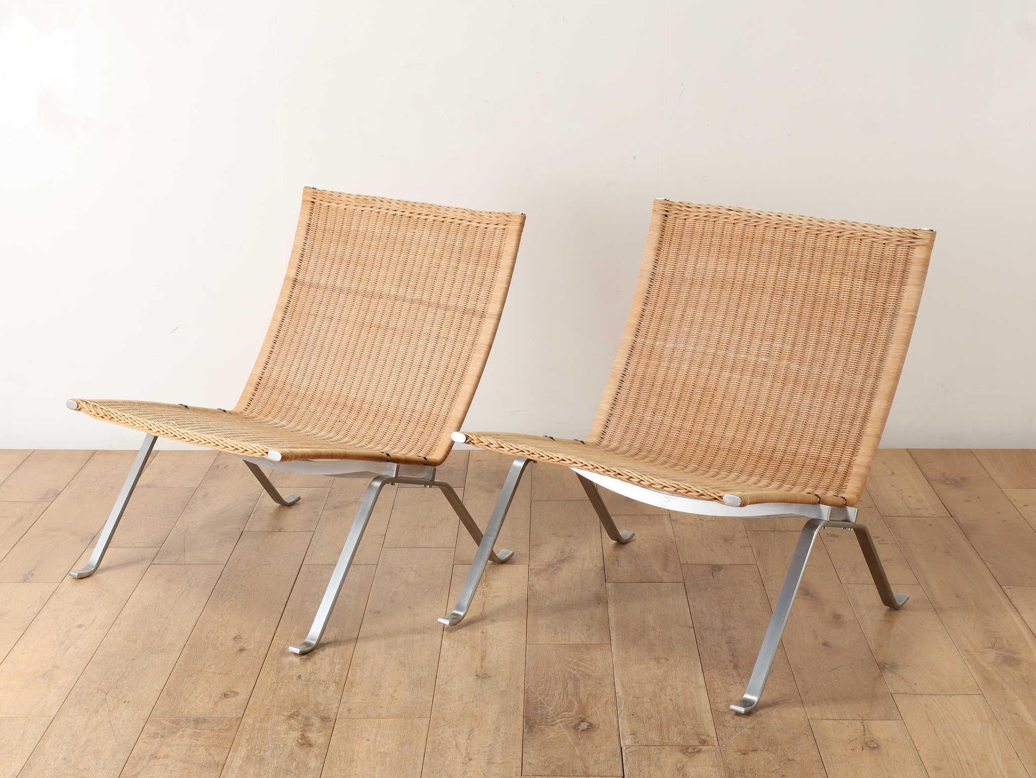Scandinavian Modern Poul Kjærholm 'PK22' Wicker Lounge Chair for Fritz Hansen