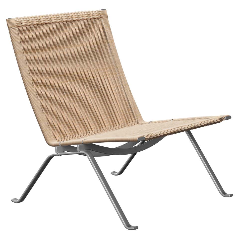 PK-22 Easy Chair by Poul Kjærholm for Fritz Hansen, Vintage Rattan ...
