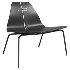 Sedia PK23 di Poul Kjaerholm in frassino nero e acciaio nero per Fritz Hansen
