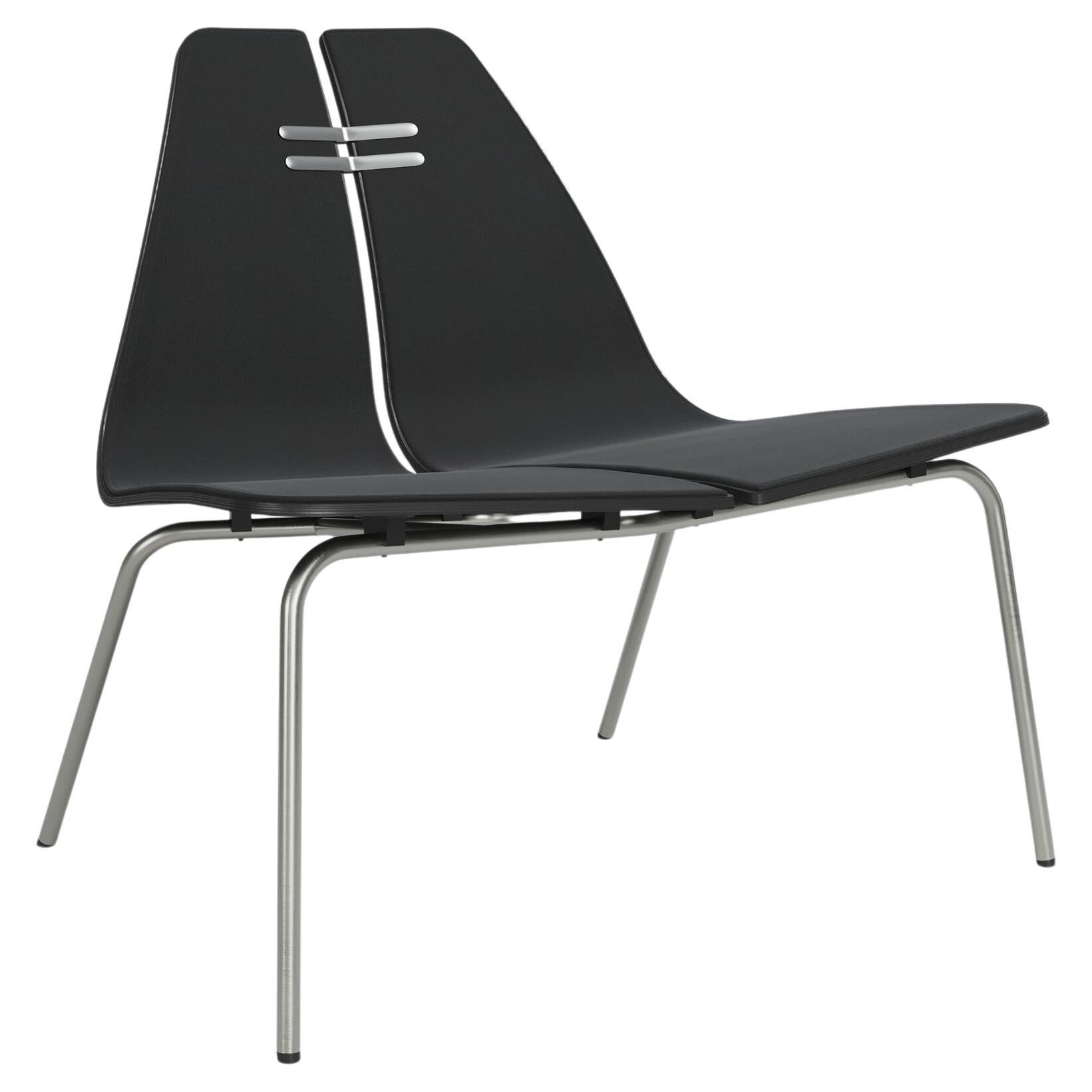 Poul Kjaerholm PK23 Stuhl Schwarz Esche Stahlgestell Schwarz Uni 1175 für Fritz Hansen