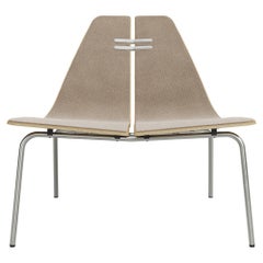 Poul Kjaerholm PK23 Chair Lacquered Oak Steel Base Dark Sand 220 Fritz Hansen