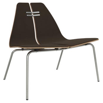 Poul Kjaerholm PK23 Chair Lacquered Walnut Steel Base Brown 0386 Fritz Hansen